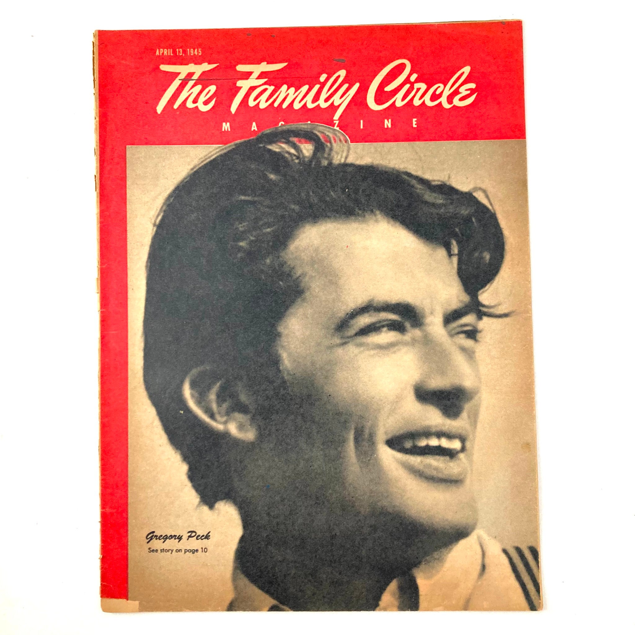 VTG The Family Circle Magazine April 13 1945 Gregory Peck Cover No Label