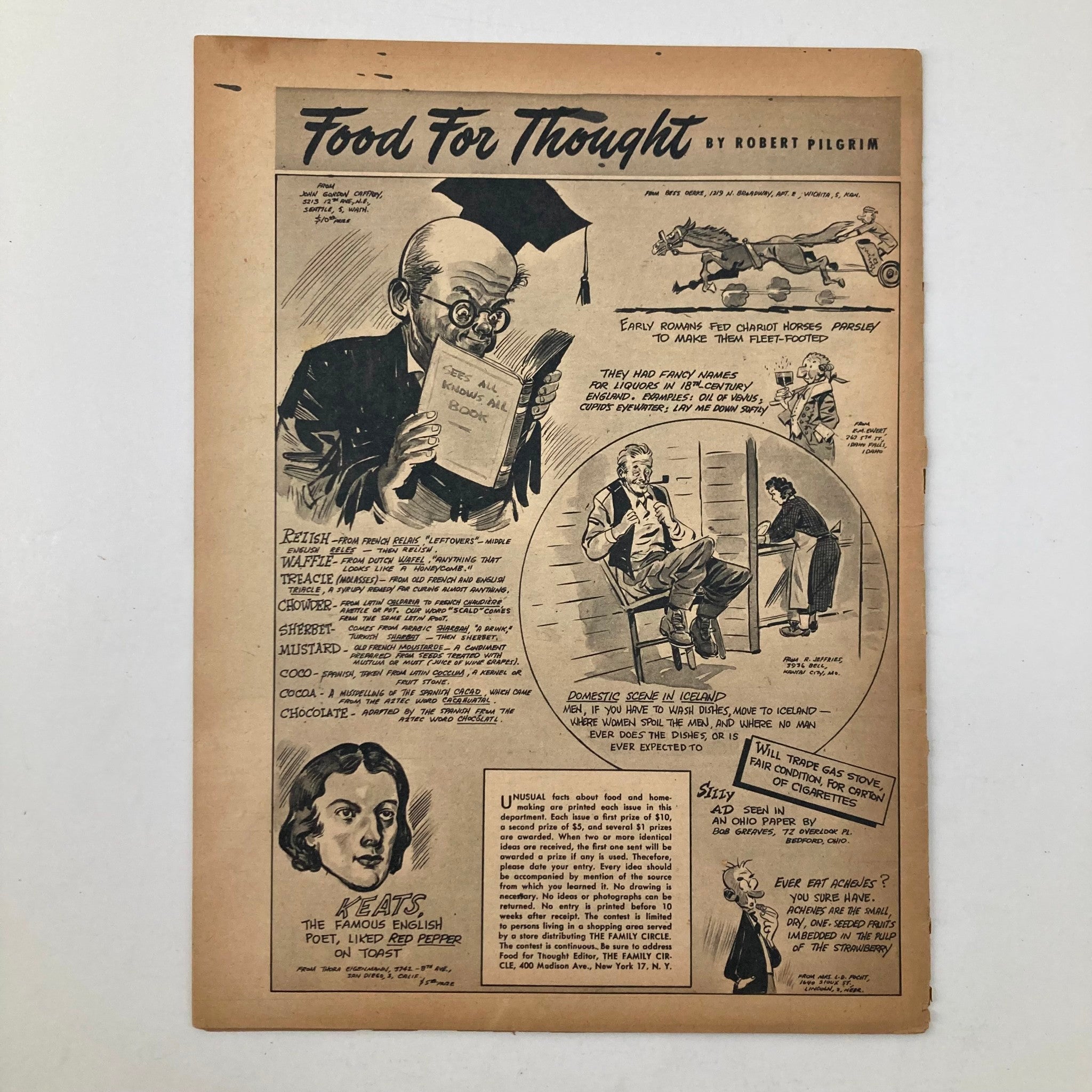 VTG The Family Circle Magazine April 13 1945 Gregory Peck Cover No Label