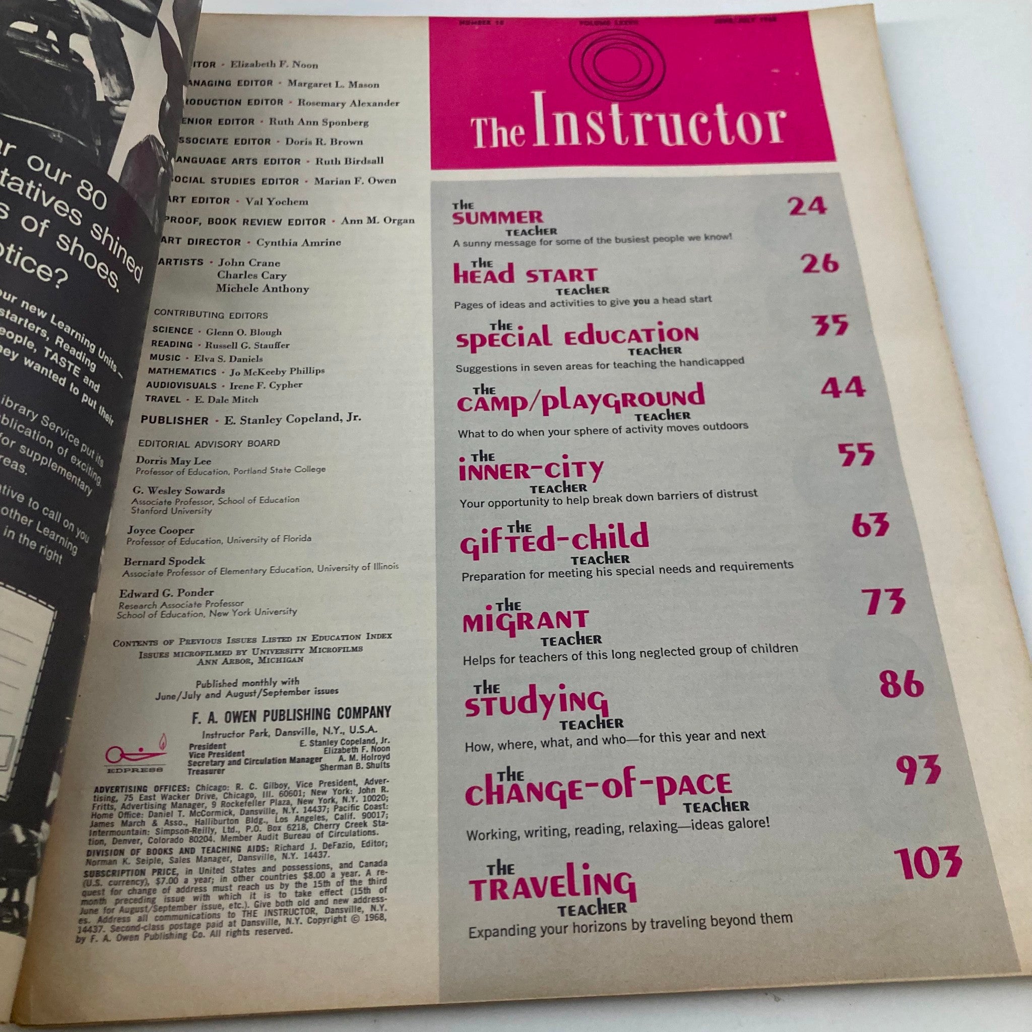 VTG The Instructor Magazine June 1968 Special Summer Project Manual No Label