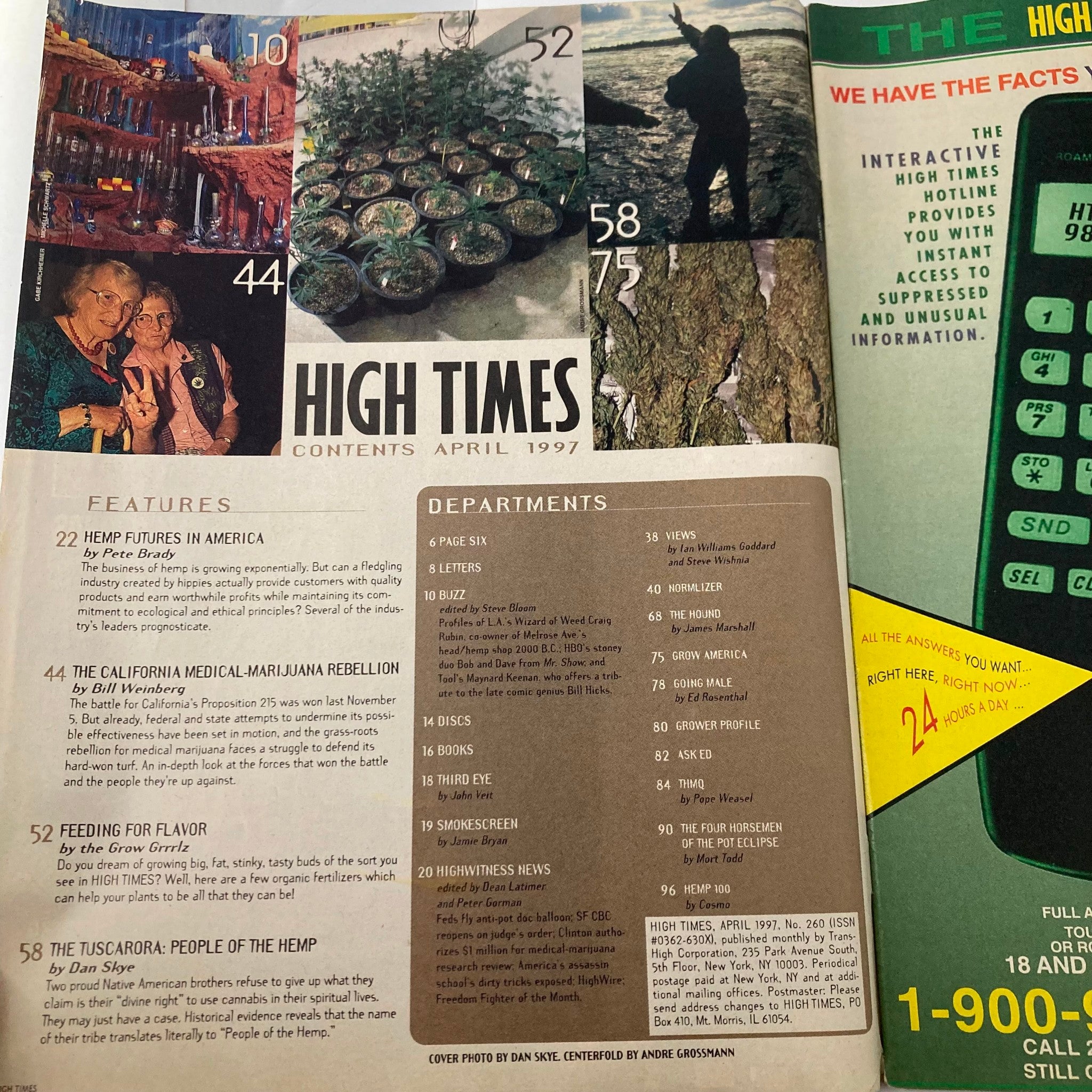 High Times Magazine April 1997 America's Medical Marijuana GD Interior No Label