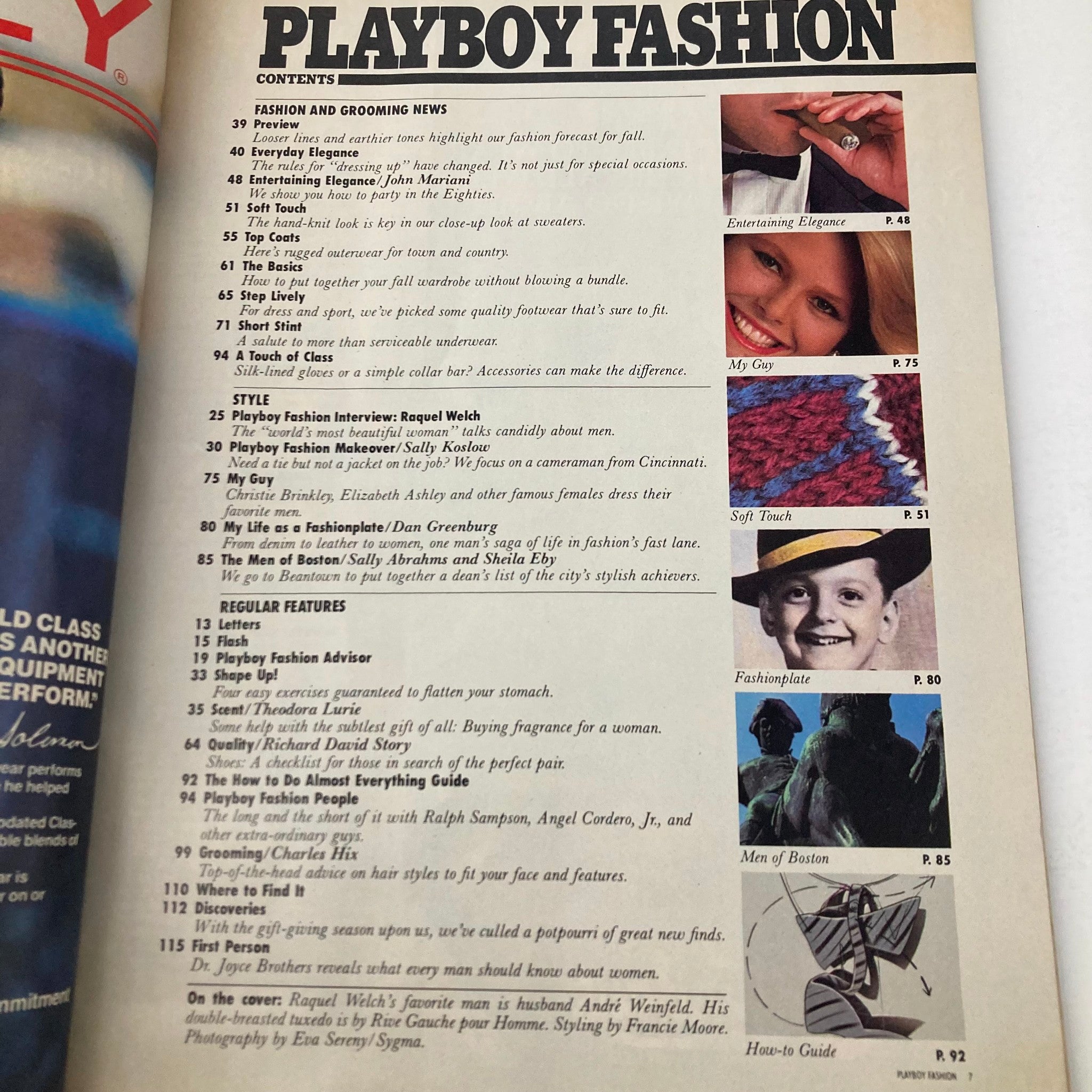 Playboy Fashion Magazine Fall 1982 Racquel Welch and Husband Andrei Weinfeld