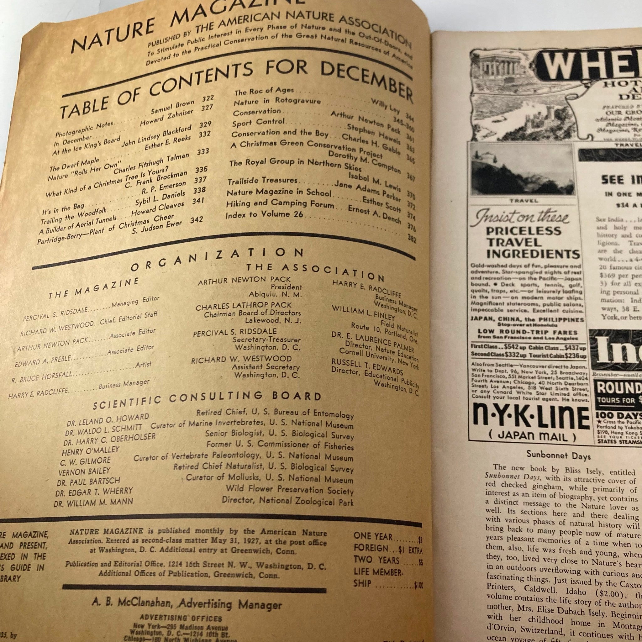 VTG Nature Magazine December 1935 At The Ice King's Board No Label