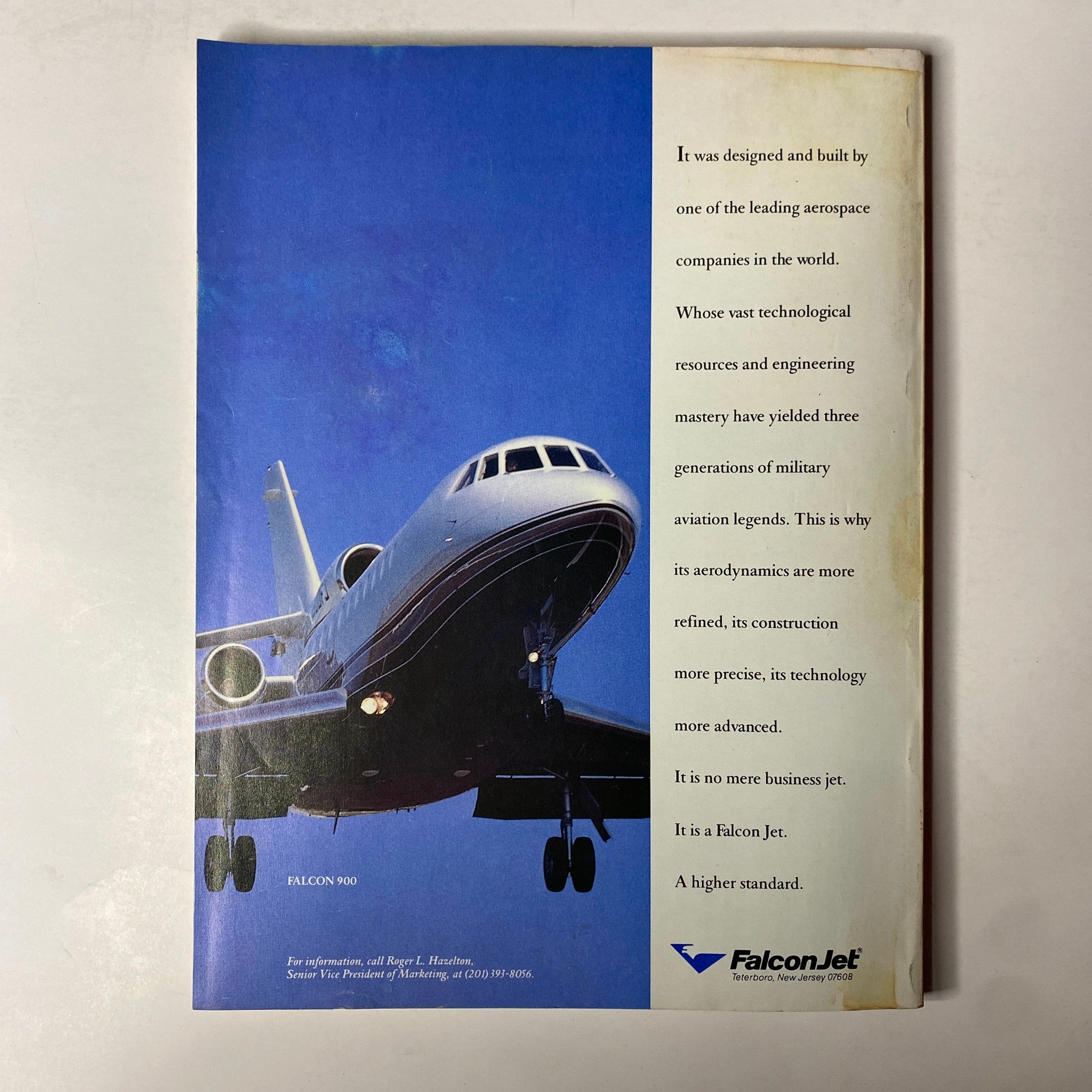 Forbes Magazine June 26, 1989 back cover highlighting an advertisement for Falcon Jet, promoting aviation technology and excellence.