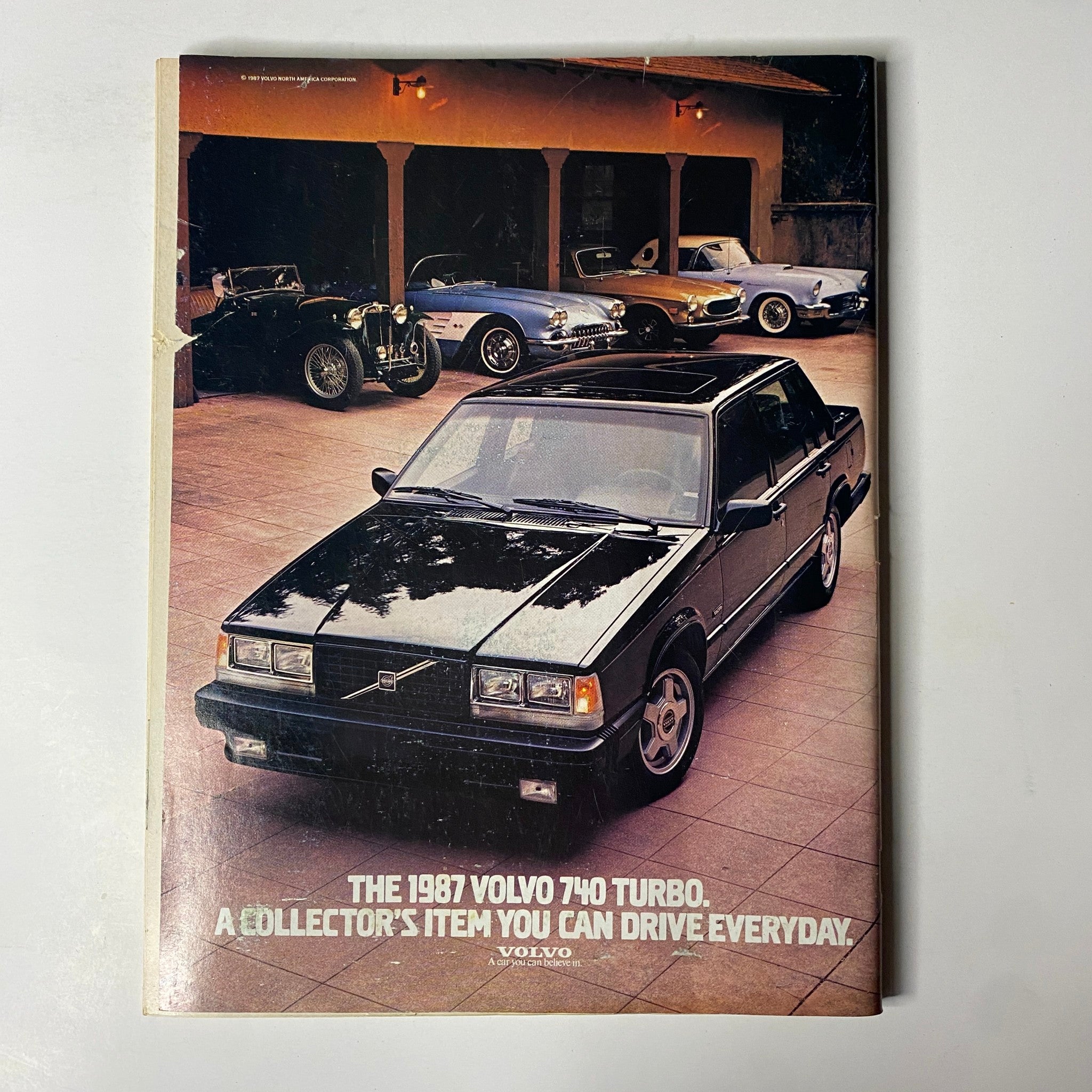 Vintage advertisement in Forbes Magazine June 1, 1987 for the 1987 Volvo 740 Turbo, promoting it as a collector's item you can drive every day.