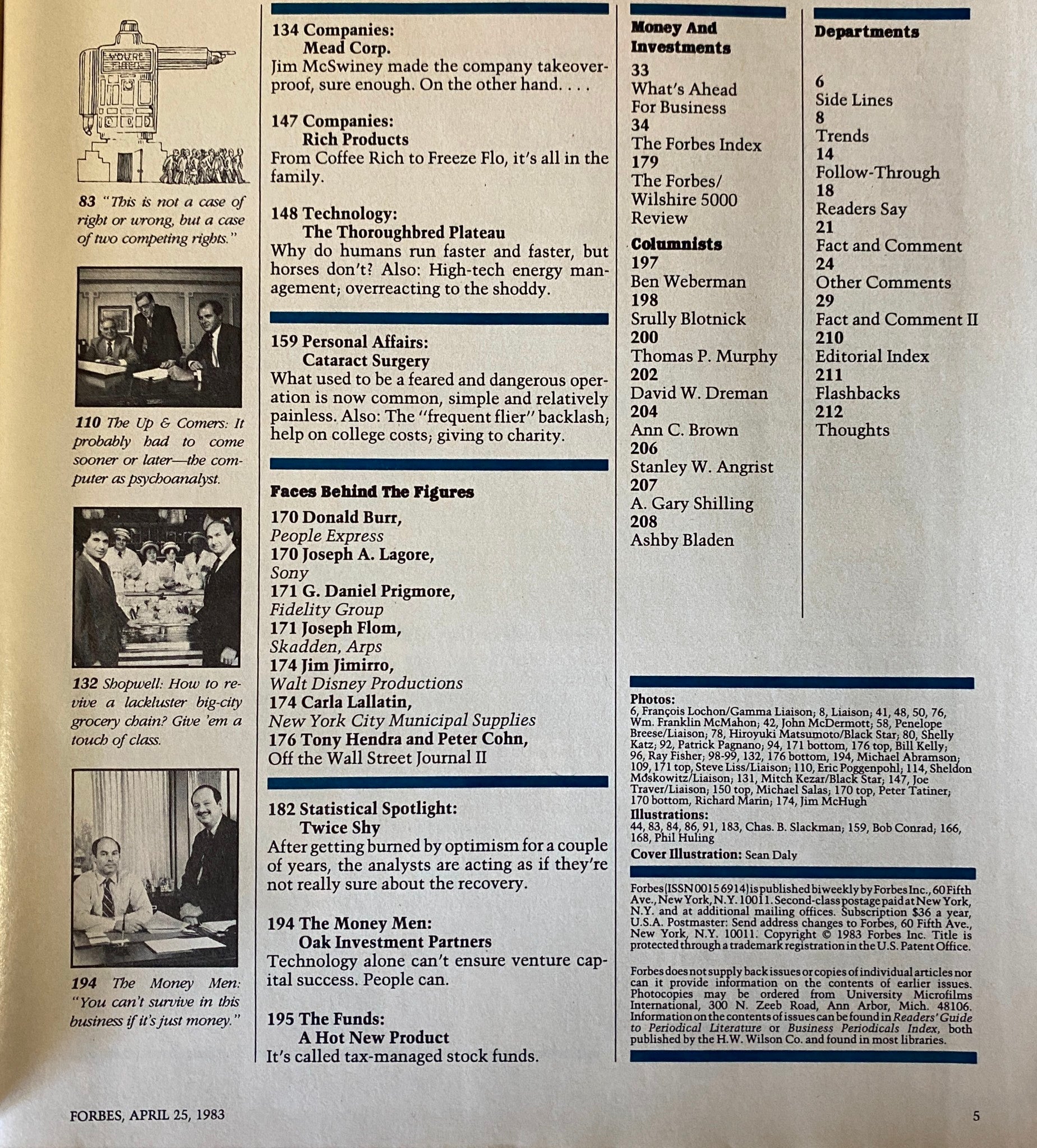 Forbes Magazine April 25, 1983 Ford Motor's Make-or-Break Year, showcasing features on companies, investments, and industry insights.