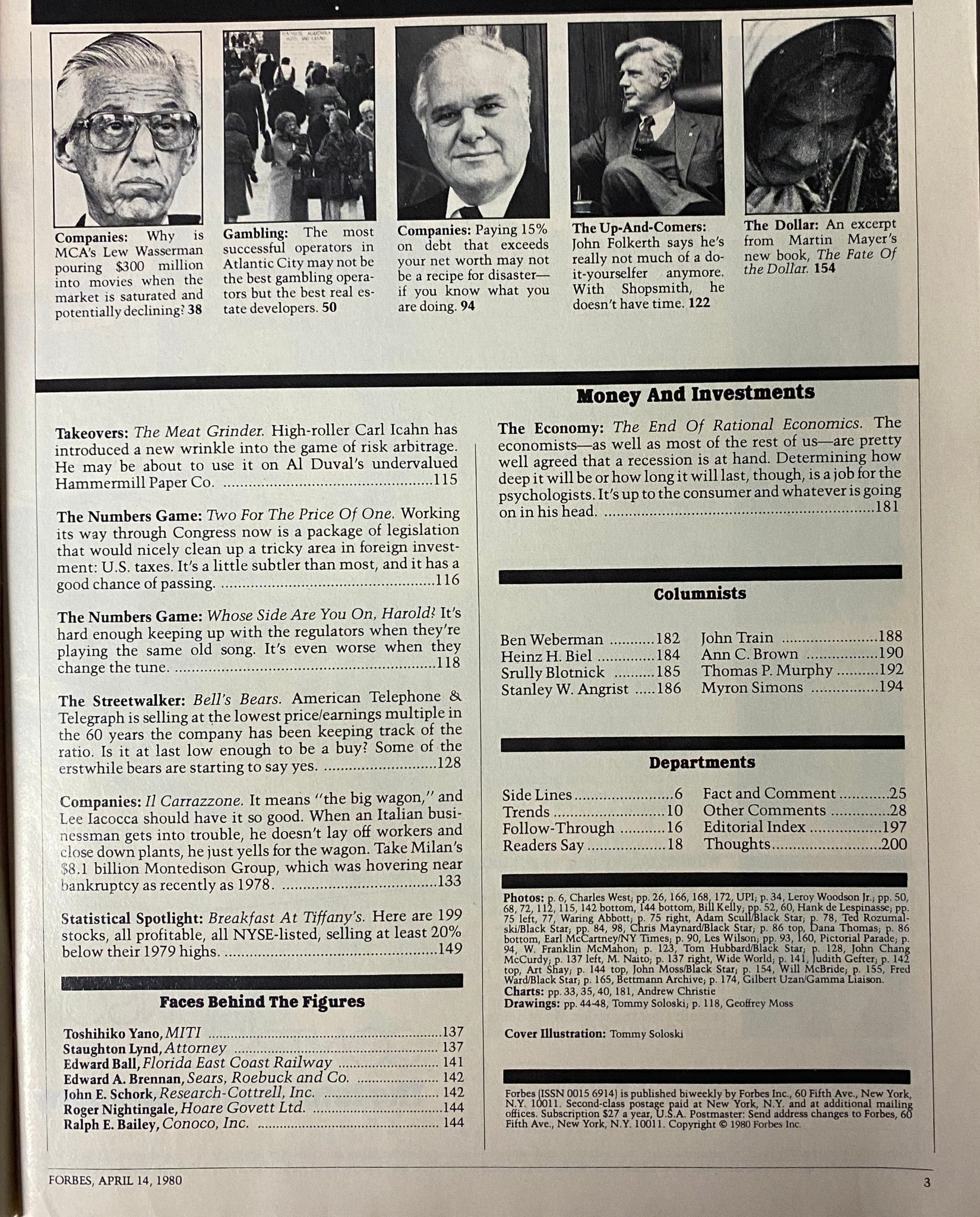 Another interior page from Forbes Magazine, April 14, 1980, presenting content on corporate strategies and economic challenges.