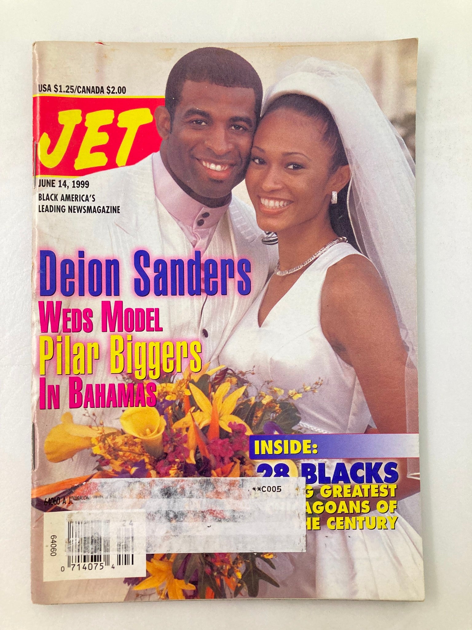 Jet Magazine June 14 1999 Vol 96 #2 Deion Sanders and Pilar Biggers