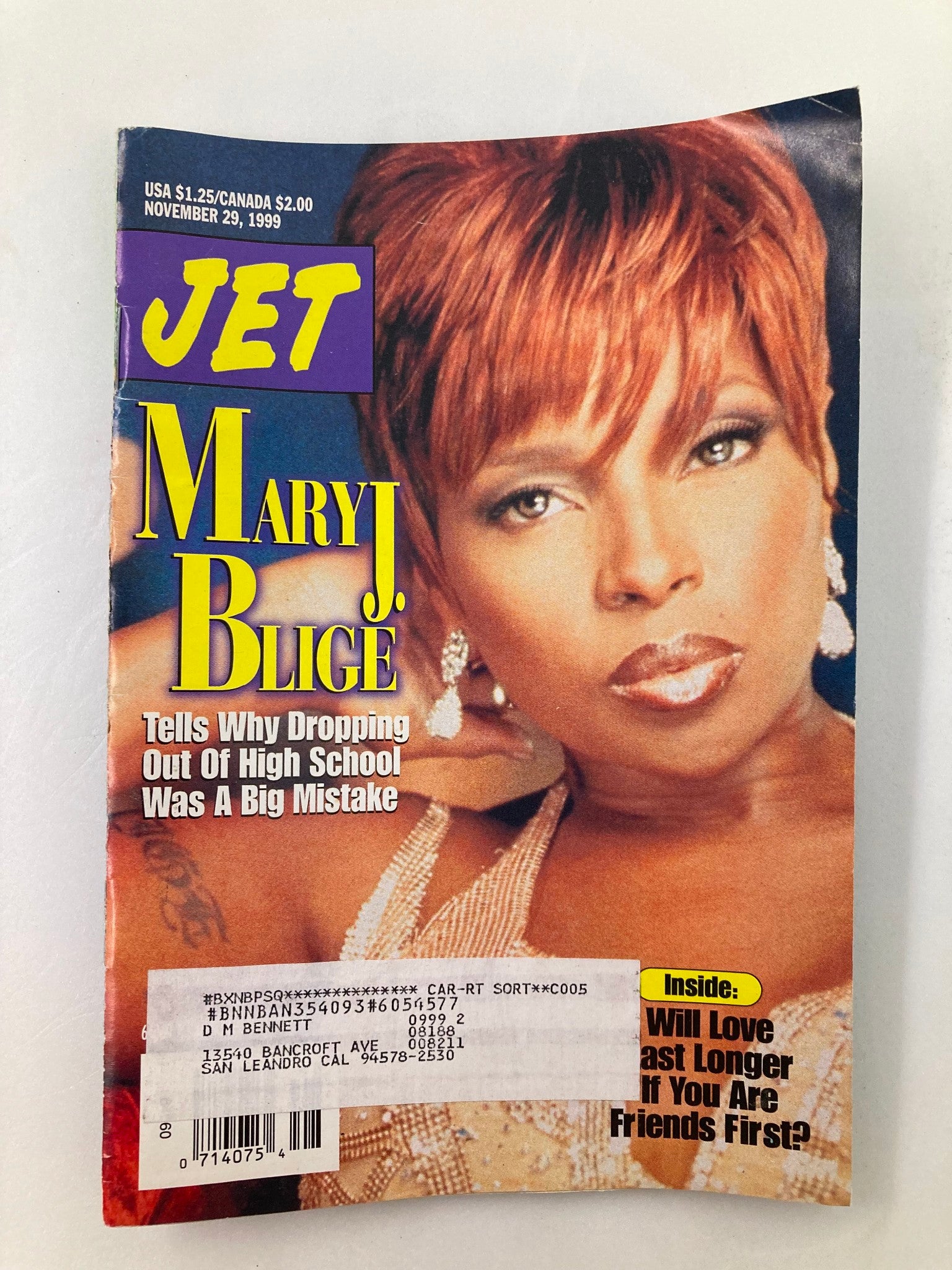 Jet Magazine November 29 1999 Vol 96 #26 Mary J. Blige and Pres. Bill Clinton