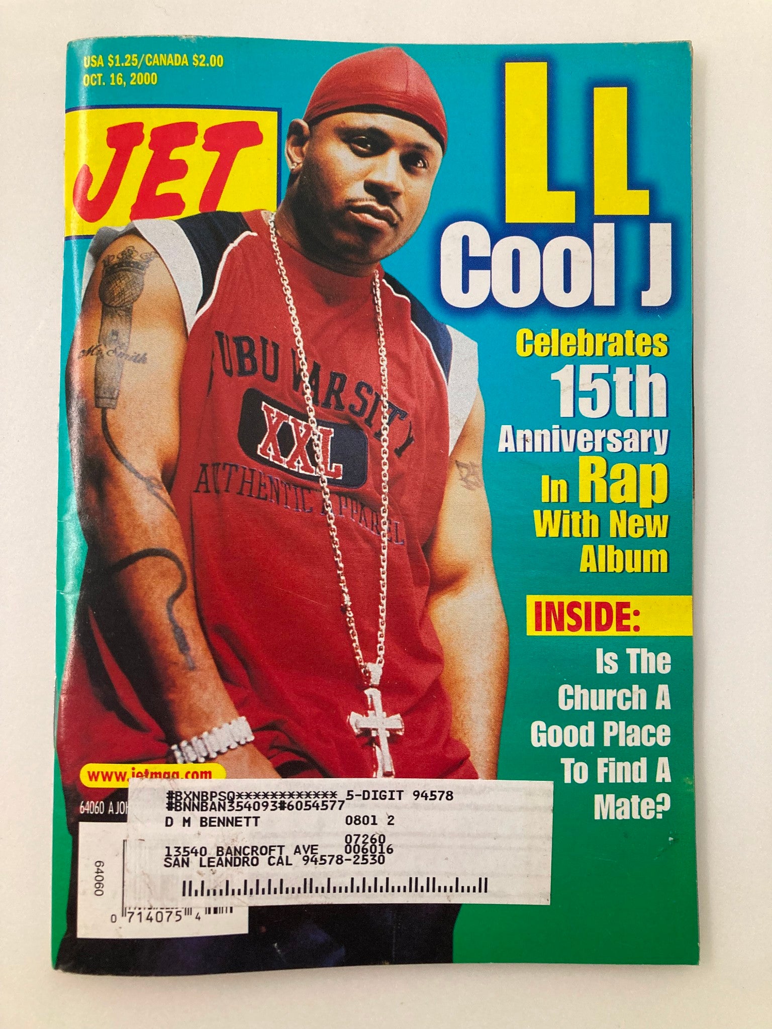 Jet Magazine October 16 2000 Vol 98 #19 Ll Cool J Celebrates 15th Year in Rap