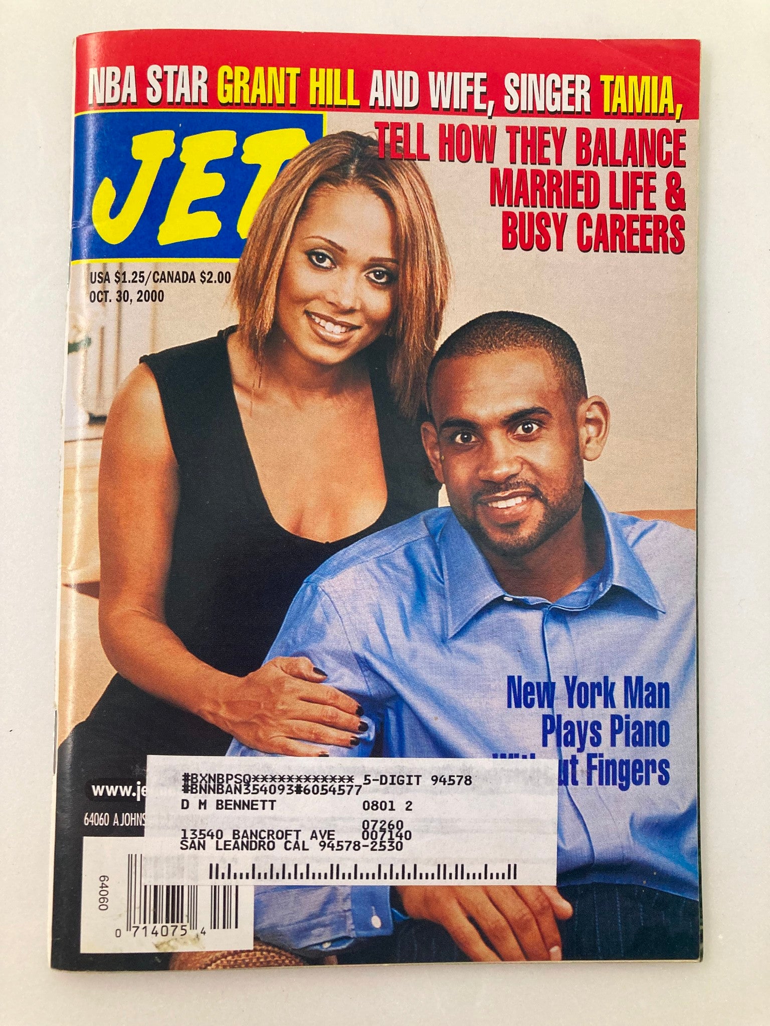 Jet Magazine October 30 2000 Vol 98 #21 Grant Hill and Wife, Singer Tamia