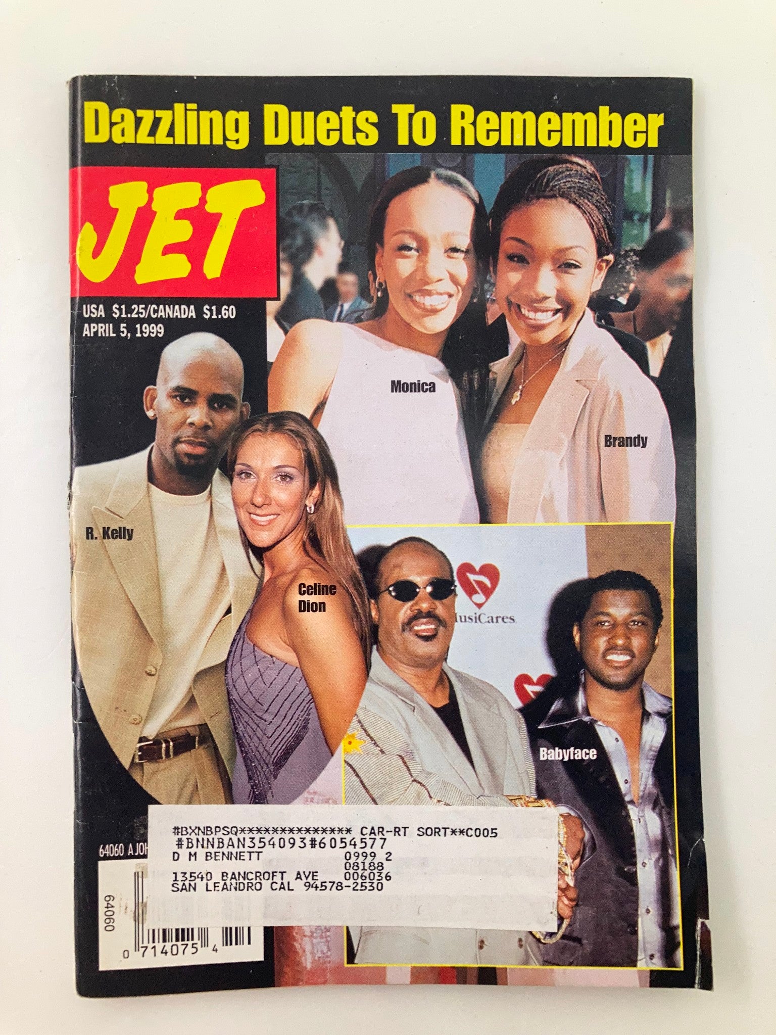 Jet Magazine April 5 1999 Vol 95 #18 R. Kelly, Celine Dion, Monica and Brandy