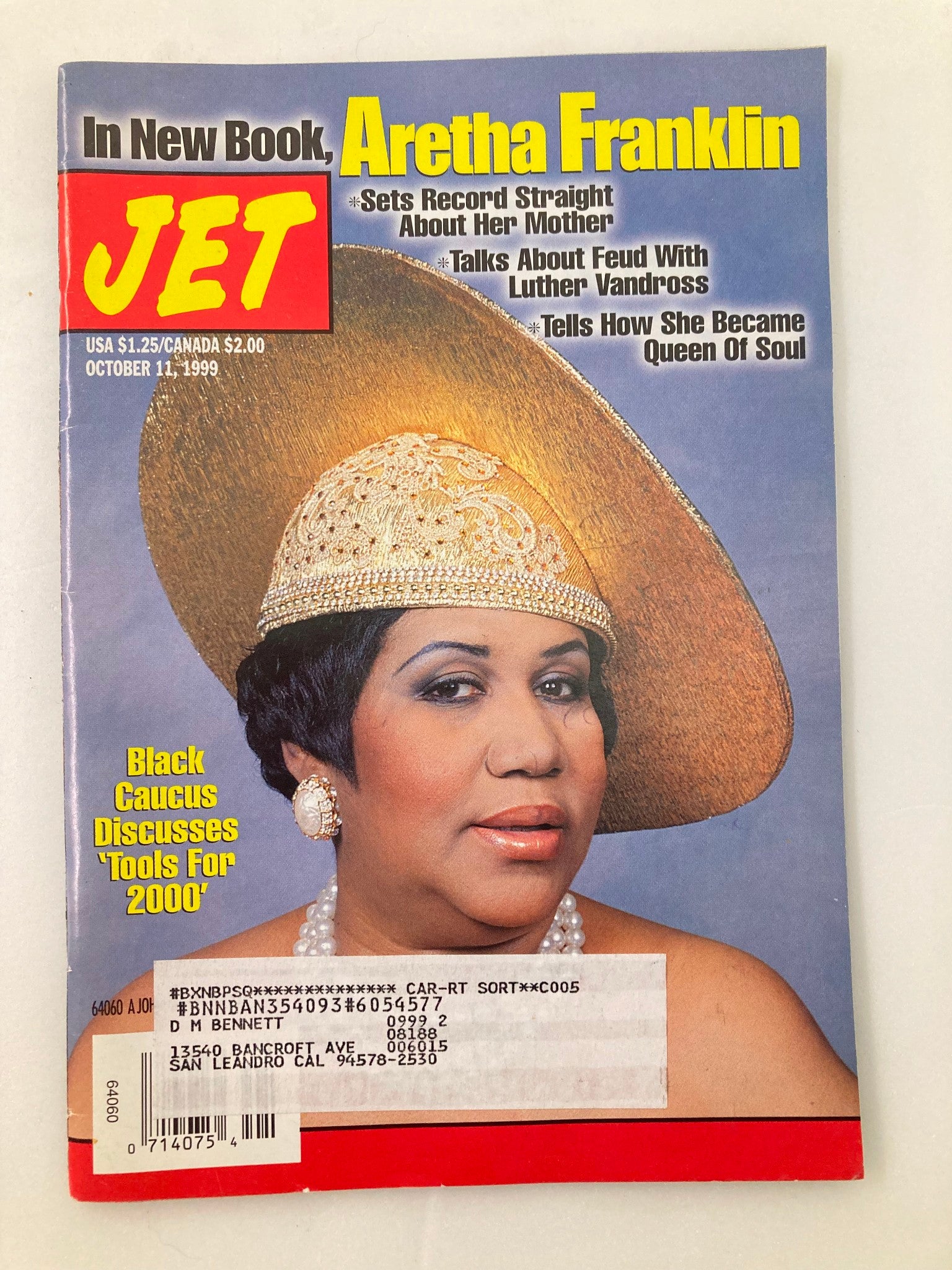 Jet Magazine October 11 1999 Vol 96 #19 Aretha Franklin Sets Record Straight