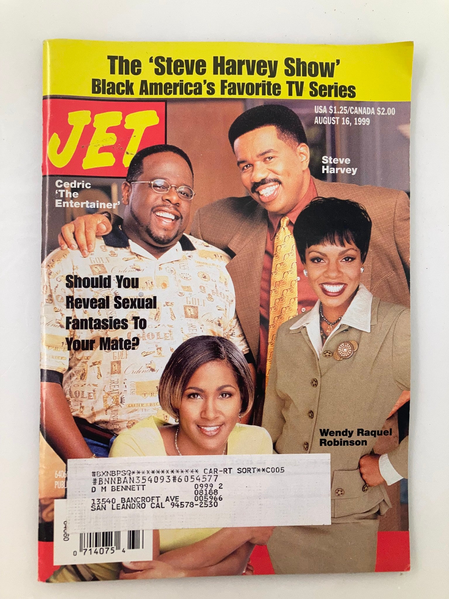 Jet Magazine August 16 1999 Vol 96 #11 Cedric, Steve Harvey & Wendy Robinson