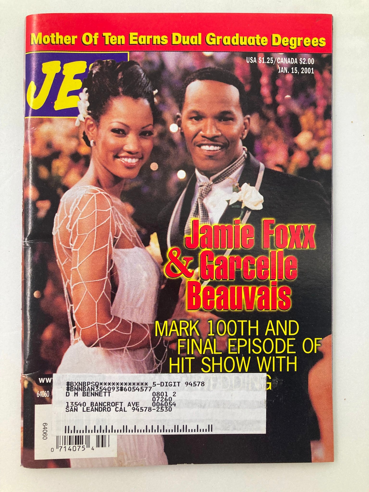 Jet Magazine January 15 2001 Vol 99 #5 Jamie Foxx and Garcelle Beauvais