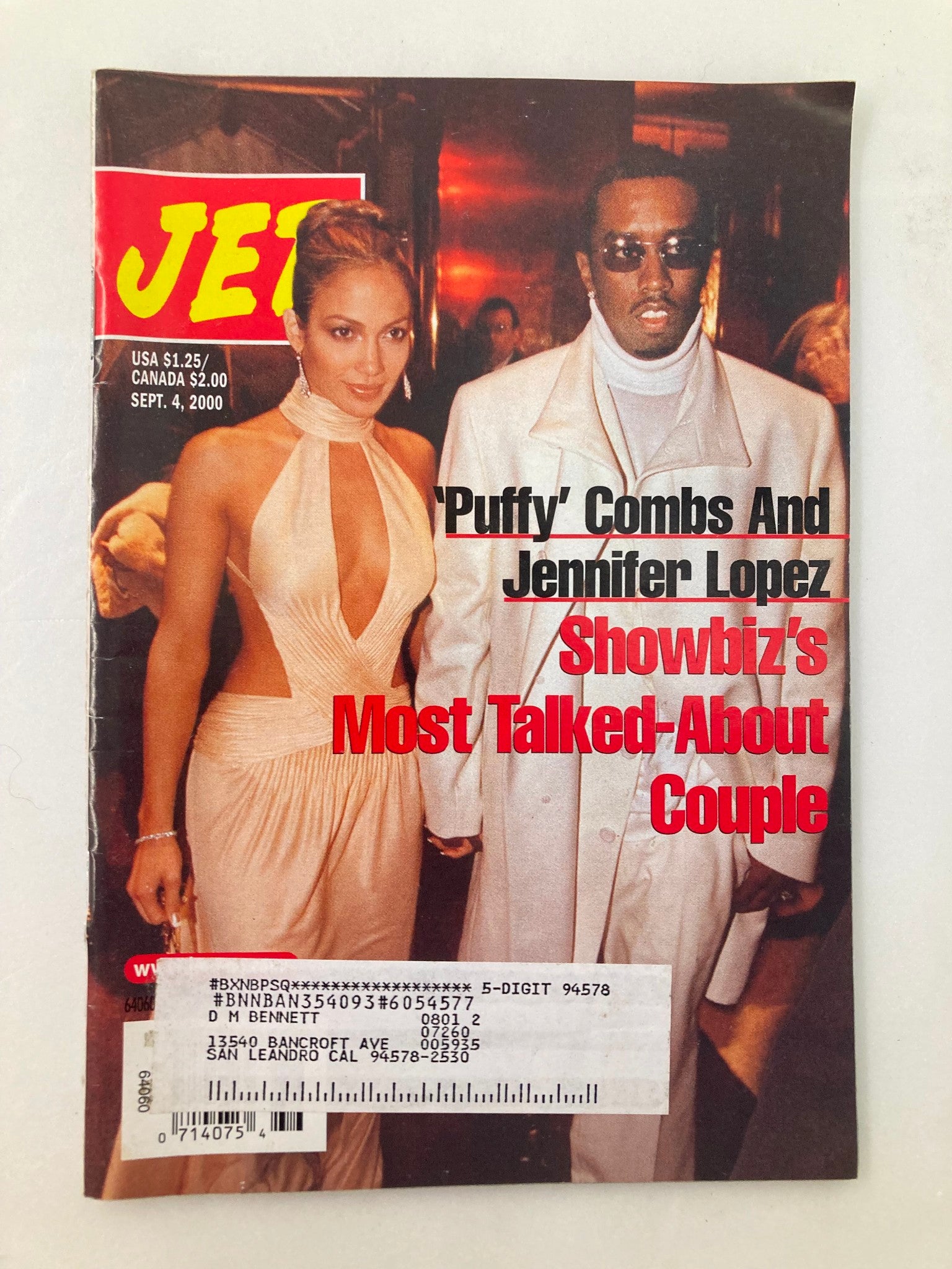 Jet Magazine September 4 2000 Vol 98 #13 'Puffy' Combs and Jennifer Lopez