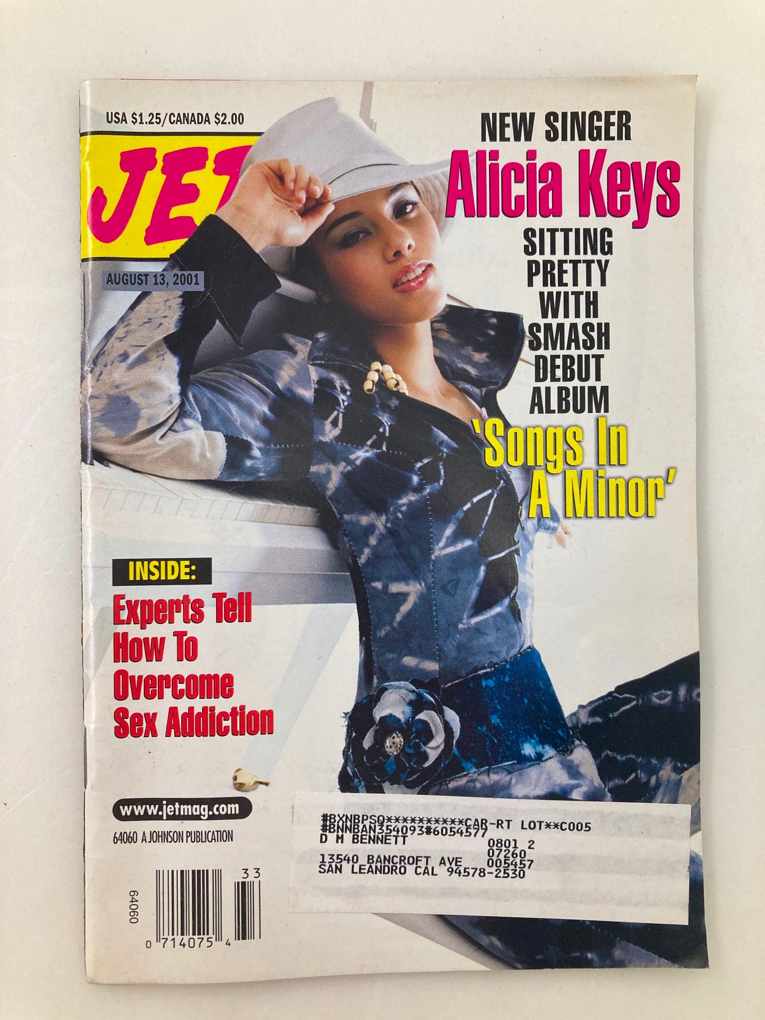 Jet Magazine August 13 2001 Vol 100 #9 Alicia Keys Debut Album Songs in a Minor