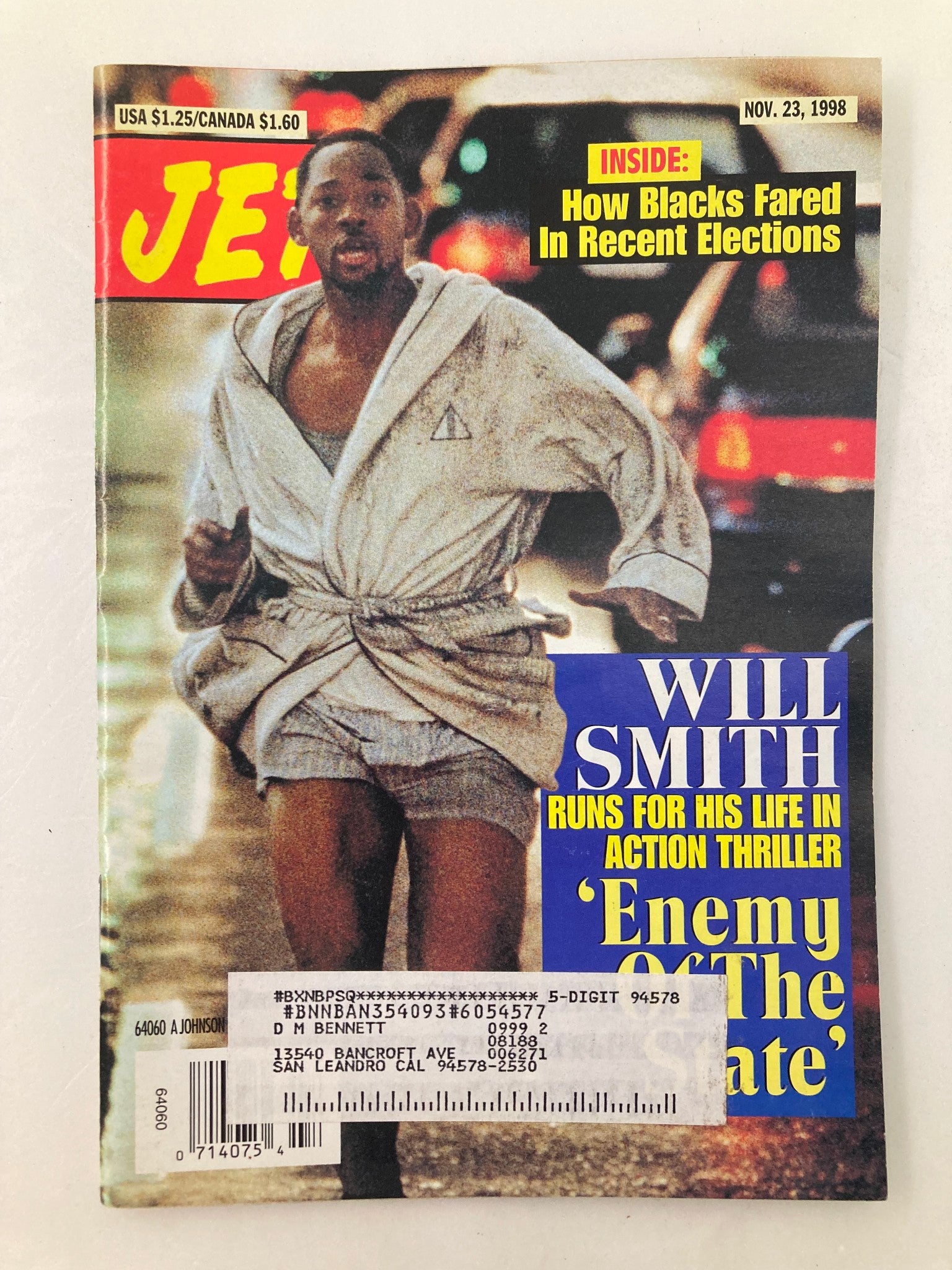 Jet Magazine November 23 1998 Vol 94 #26 Will Smith in 'Enemy of the Gate'