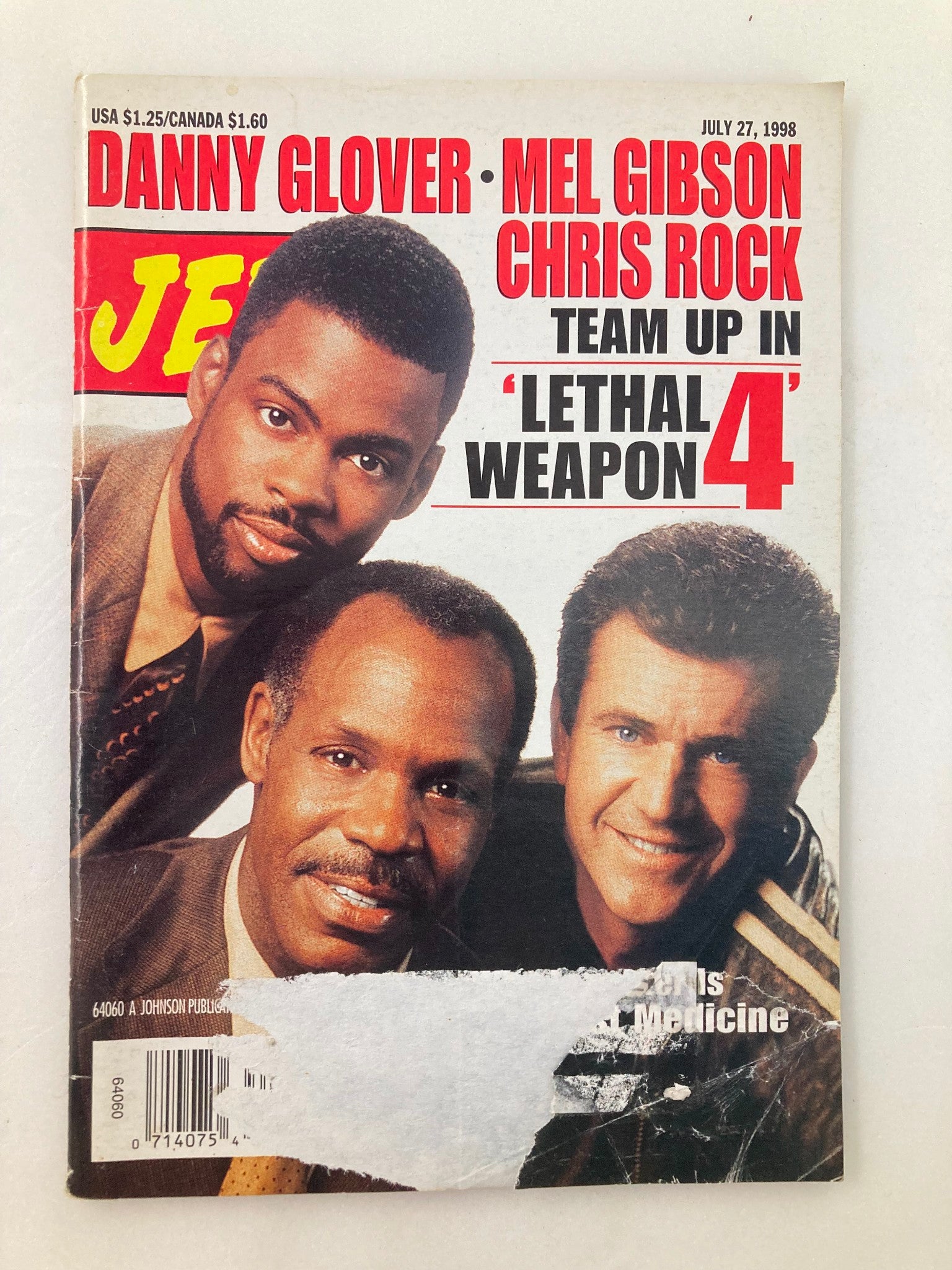 Jet Magazine July 27 1998 Vol 94 #9 Danny Glover, Chris Rock & Mel Gibson