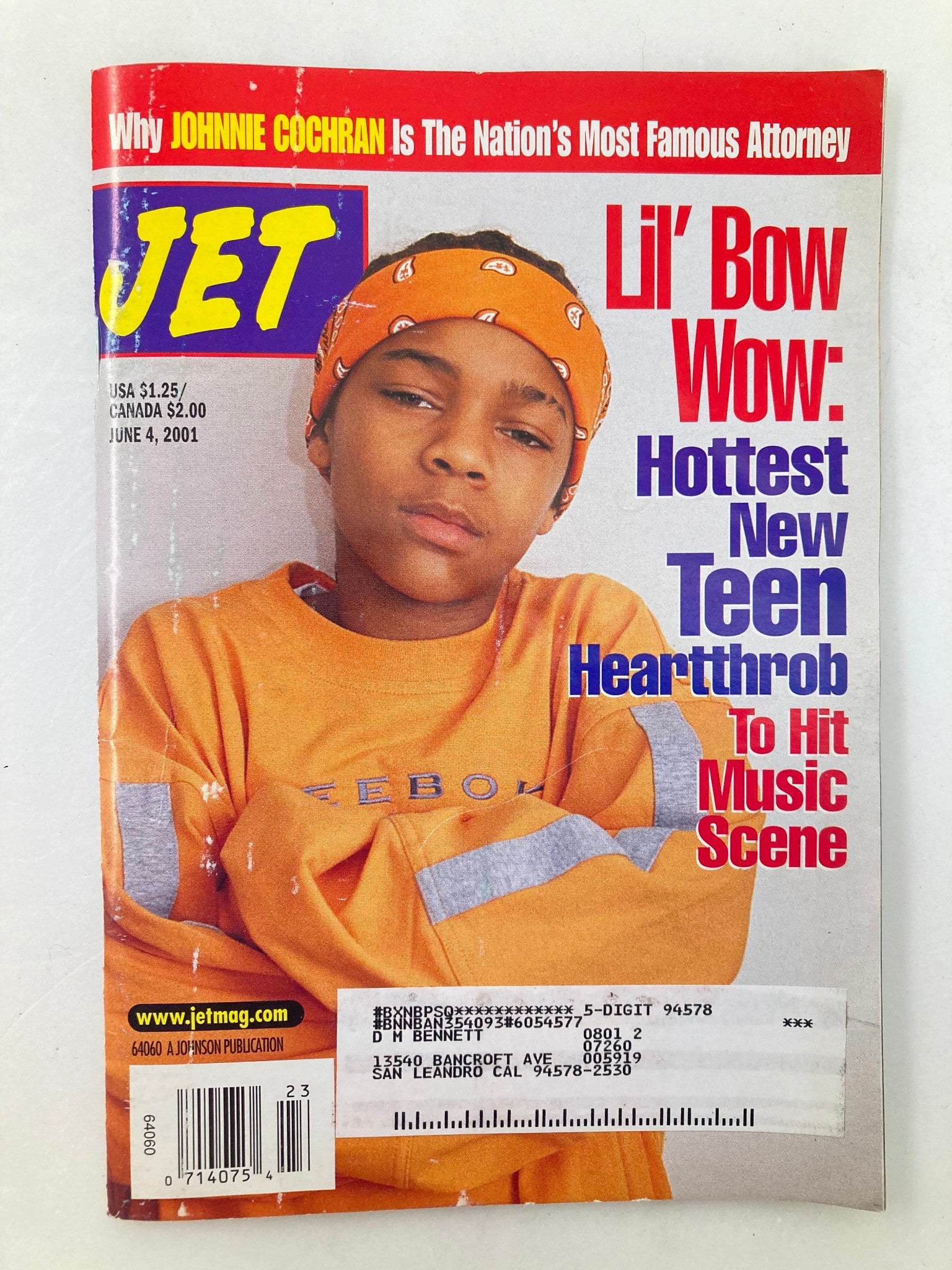 Jet Magazine June 4 2001 Vol 99 #25 Lil' Bow Wow and Johnnie Cochran