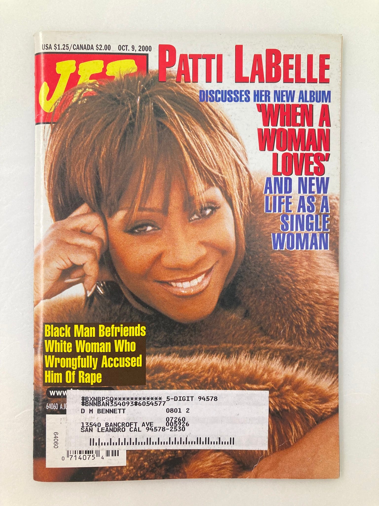 Jet Magazine October 9 2000 Vol 98 #18 Patti LaBelle, Ronald Cotton & Thompson