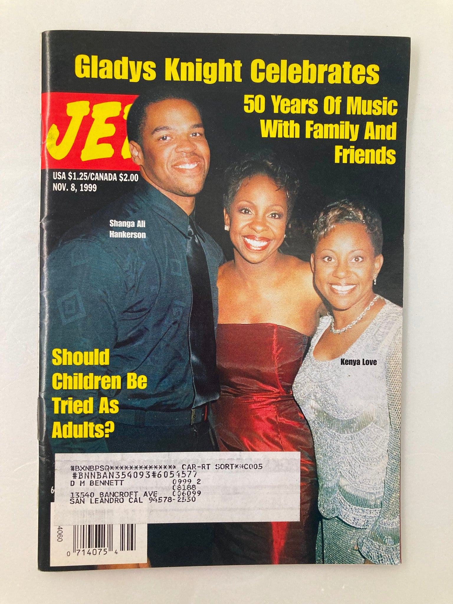 Jet Magazine November 8 1999 Vol 96 #23 Gladys Knight and Shanga Ali Hankerson