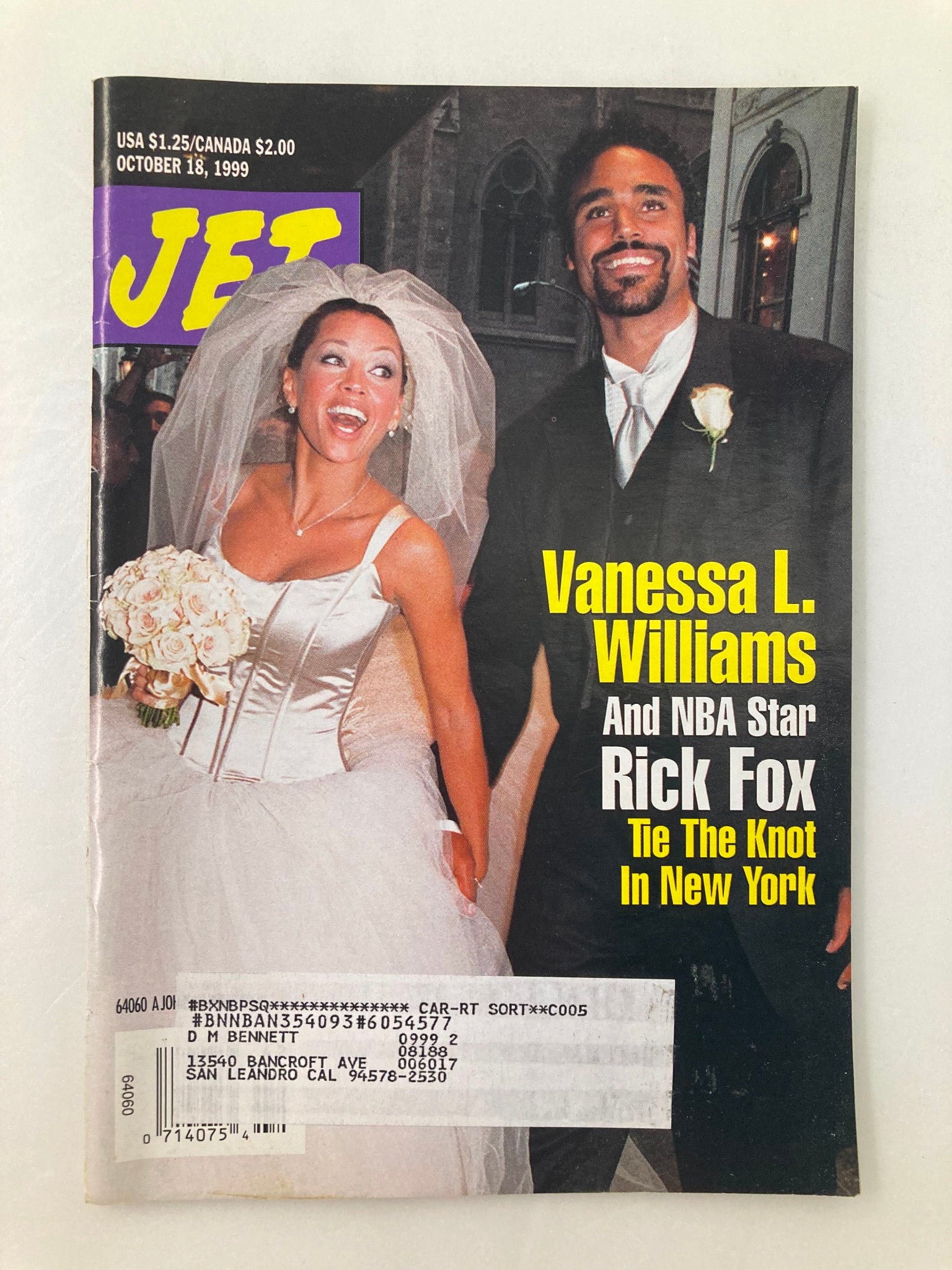 Jet Magazine October 18 1999 Vol 96 #20 Vanessa L. Williams & NBA Star Rick Fox