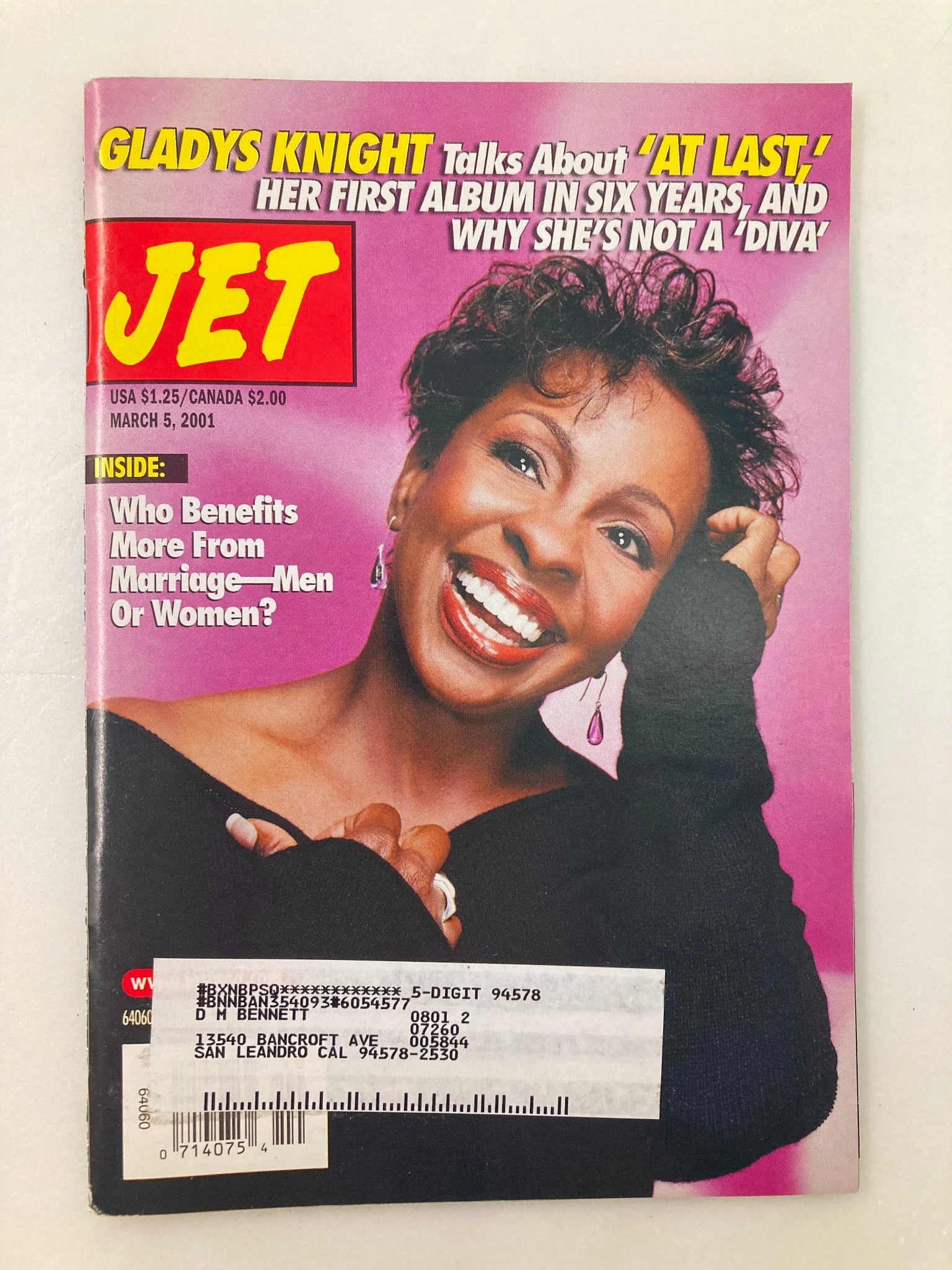 Jet Magazine March 5 2001 Vol 99 #12 Gladys Knight and Pres. Bill Clinton