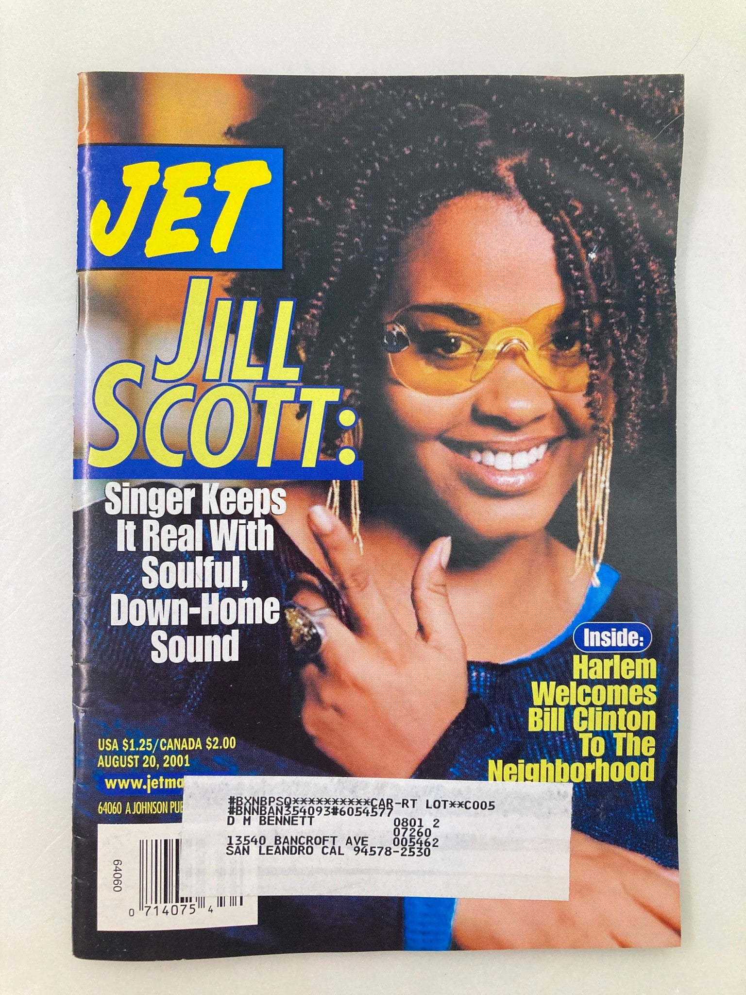 Jet Magazine August 20 2001 Vol 100 #10 Jill Scott and President Bill Clinton