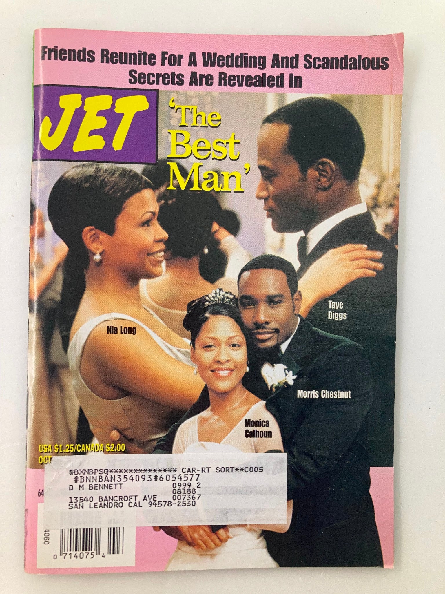 Jet Magazine October 25 1999 Vol 97 #21 Nia Long, Taye Diggs, Monica & Morris