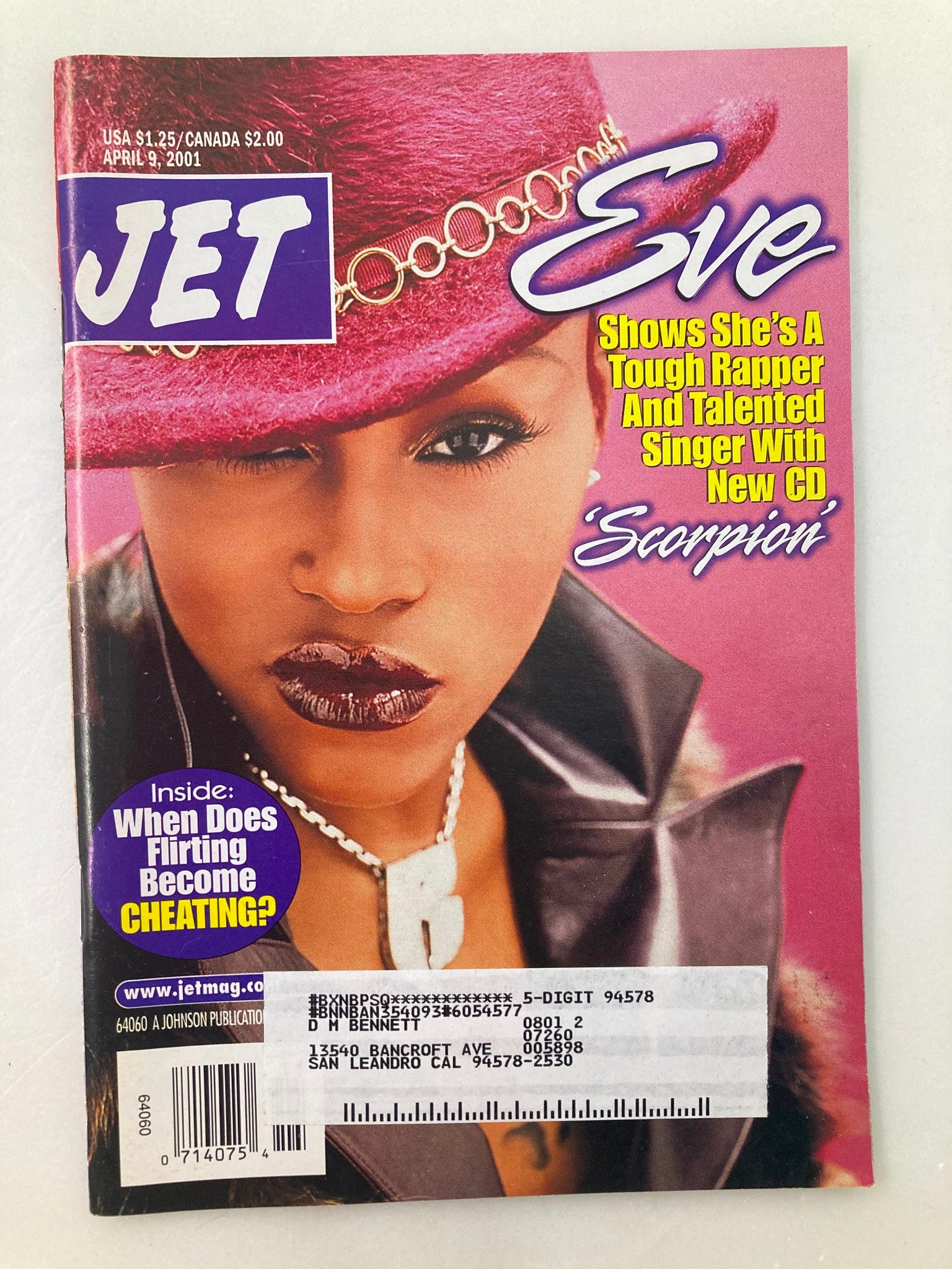 Jet Magazine April 9 2001 Vol 99 #17 Rapper Eve's New CD 'Scorpion'