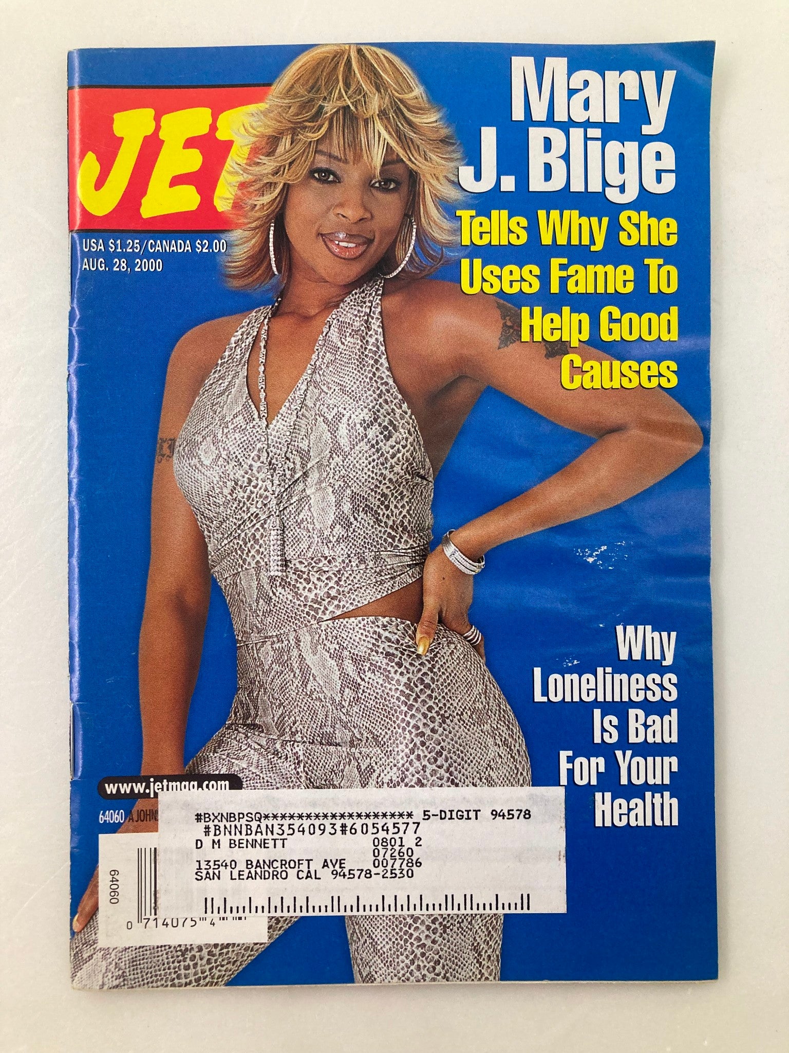 Jet Magazine August 28 2000 Vol 98 #12 Mar J. Blige and Evander Holyfied