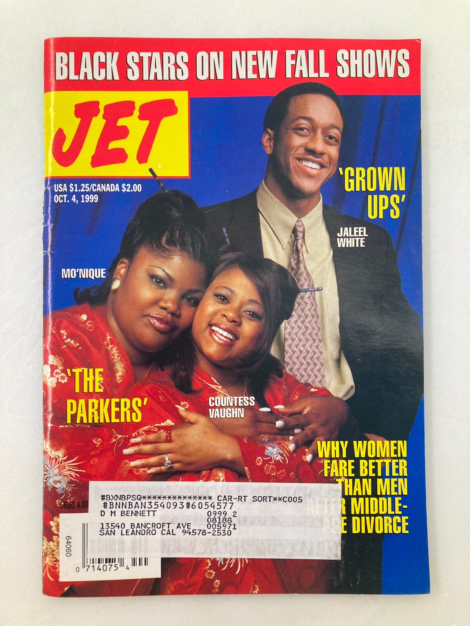 Jet Magazine October 4 1999 Vol 96 #18 Mo'Nique, Jaleel White & Countess Vaughn