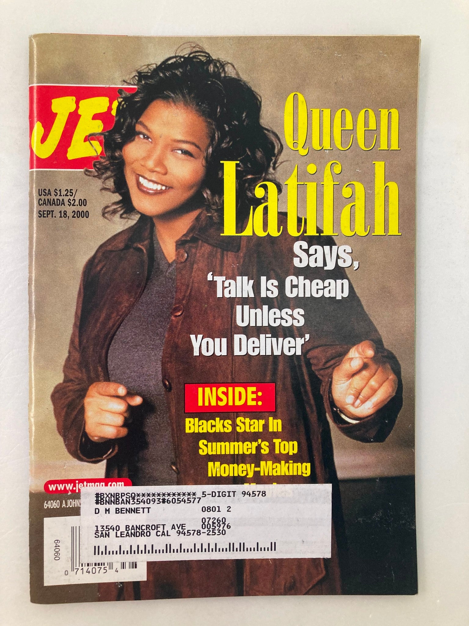 Jet Magazine September 18 2000 Vol 98 #15 Queen Latifah and Jamie Foxx