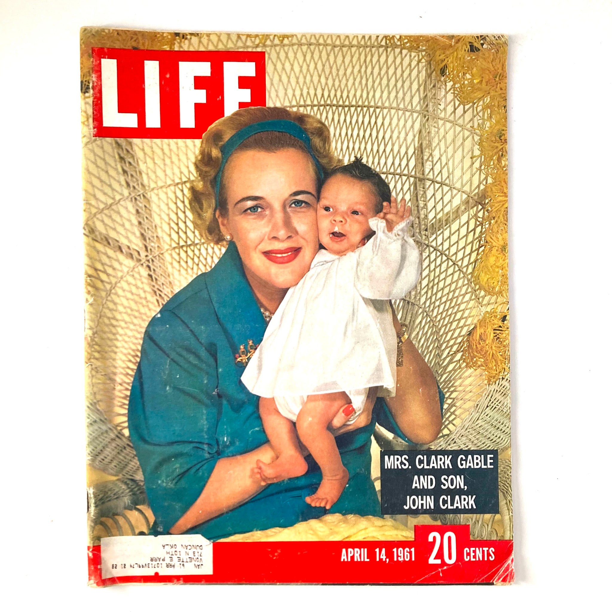 VTG Life Magazine April 14 1961 Vol 50 #15 Kay Williams Gable & John Clark Gable