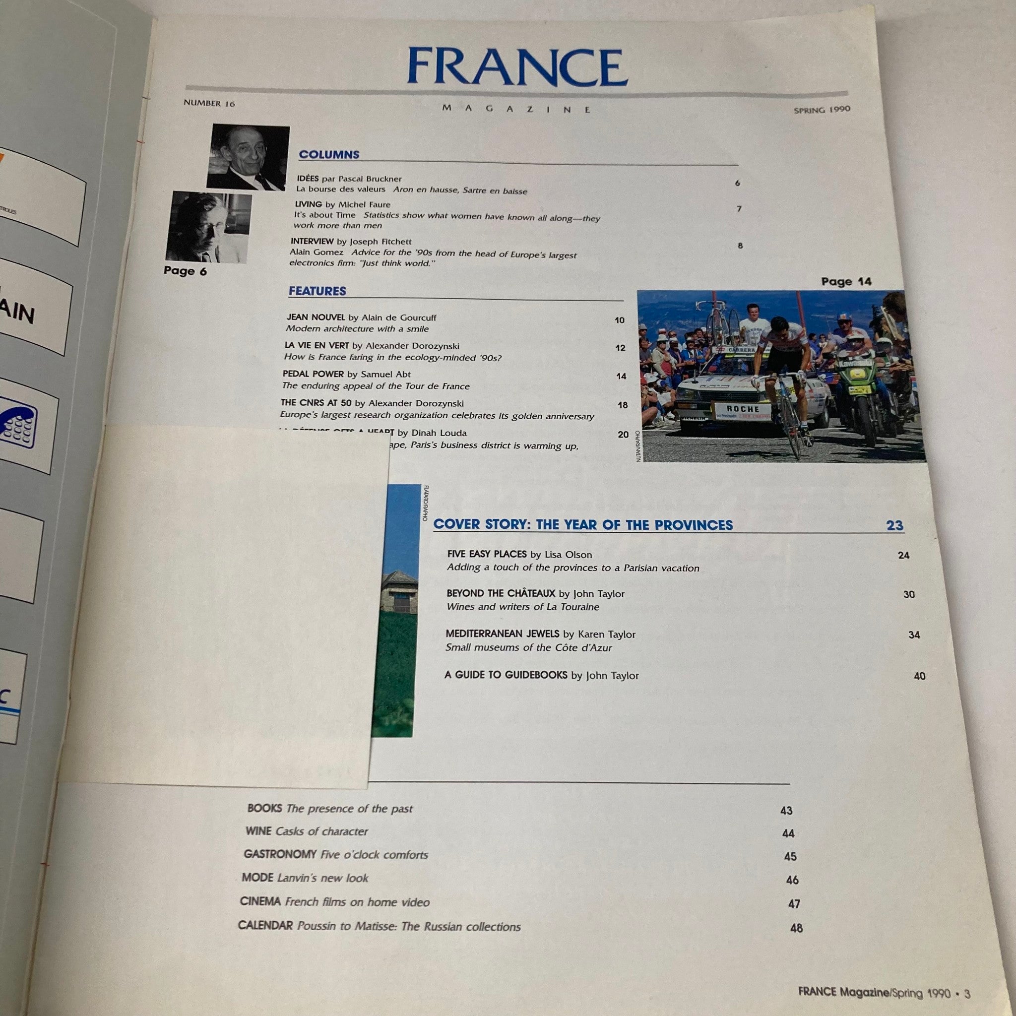 France Magazine Spring 1990 No. 16 The Year of The Provinces Travel Guide