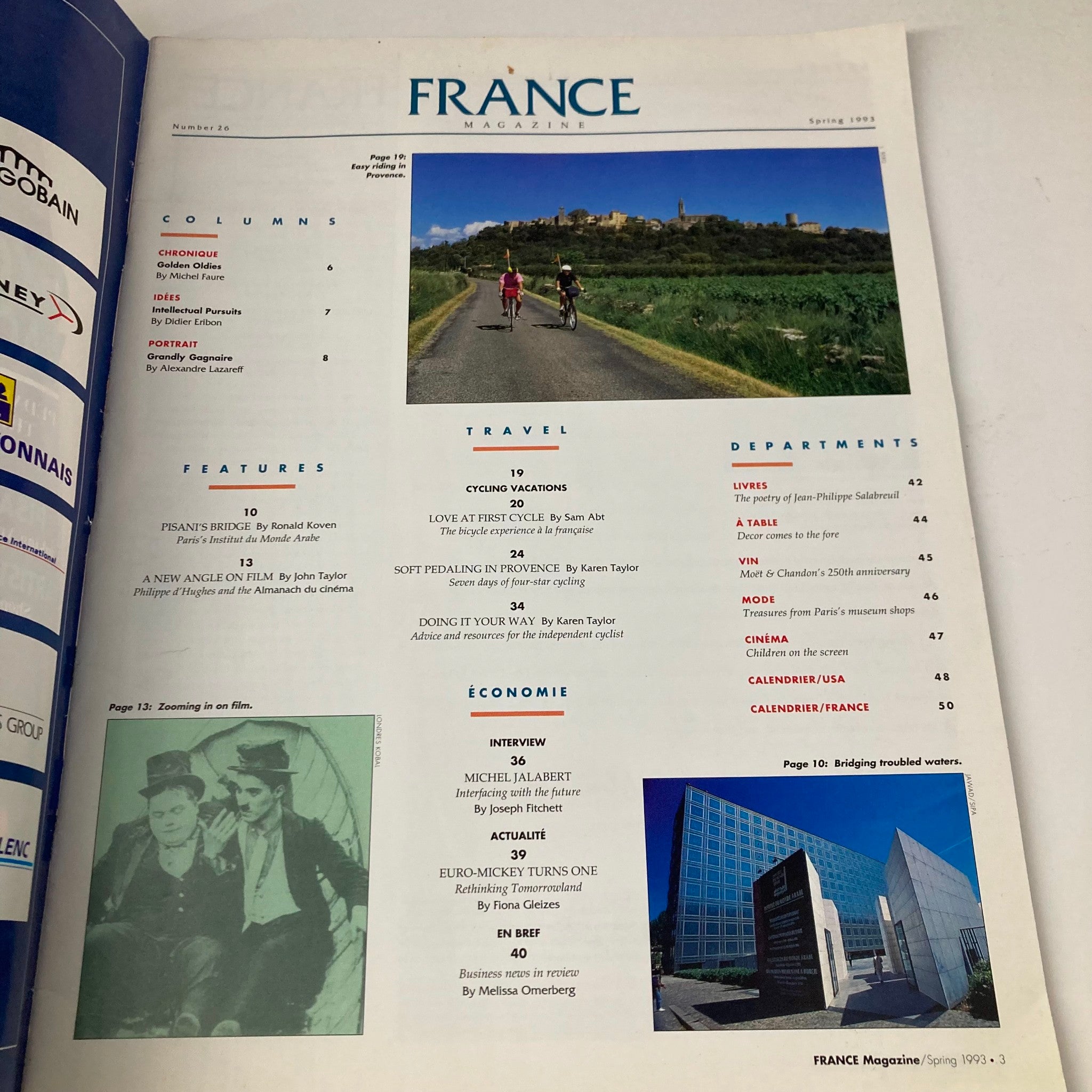 France Magazine Spring 1993 No. 26 Cycling Vacations Pedaling Through Provinces