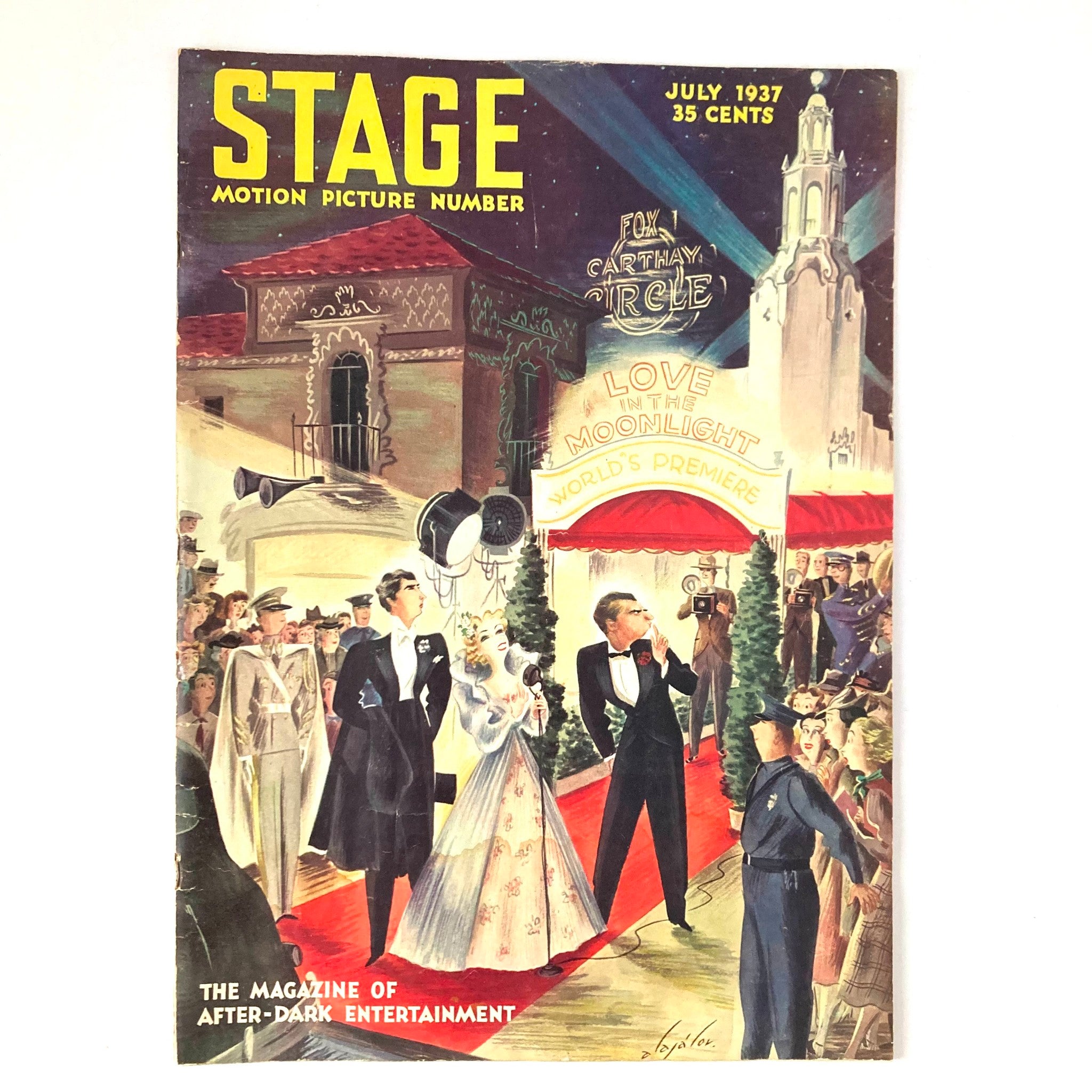 VTG Stage Magazine July 1937 Love in the Moonlight Constantin Alajalov No Label