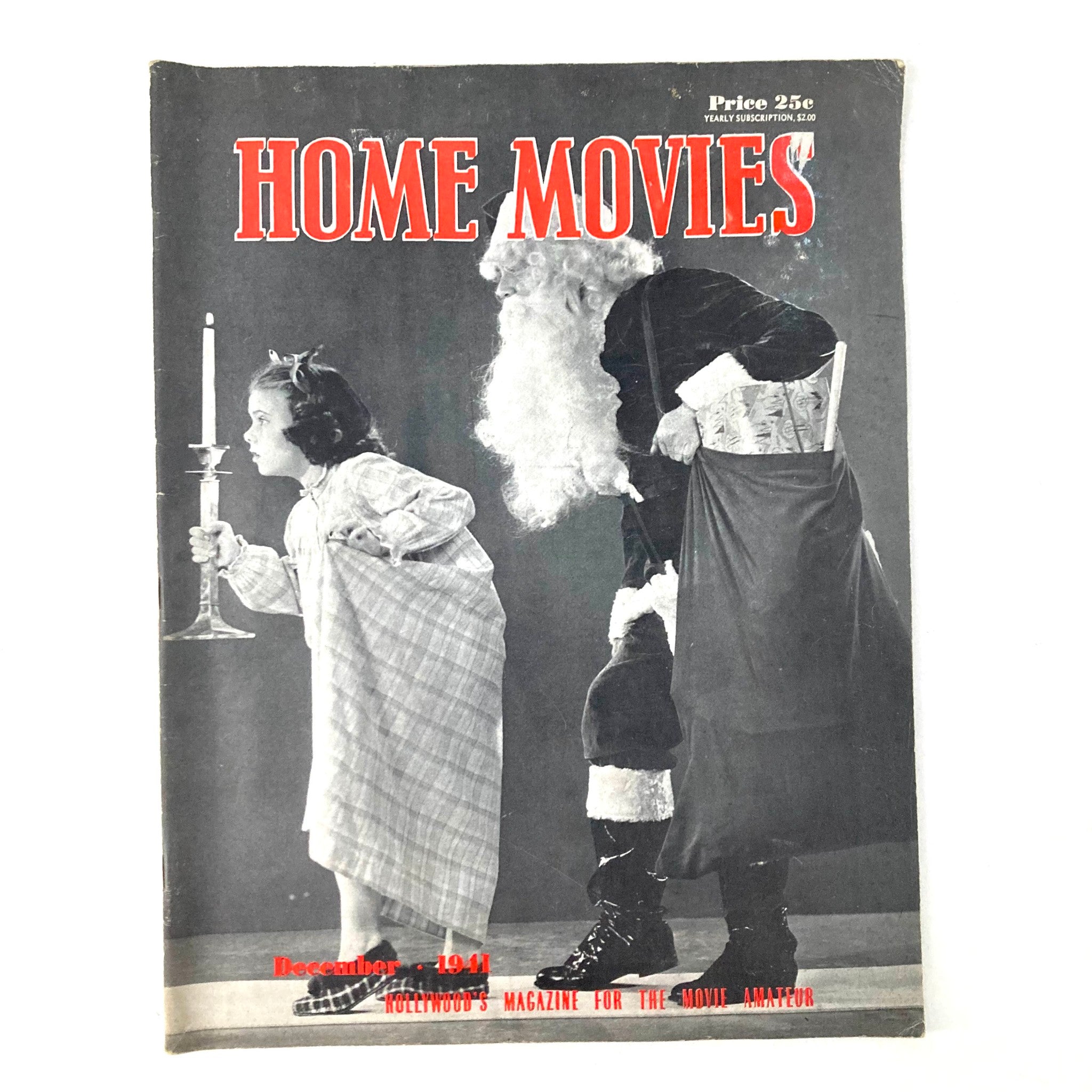 VTG Home Movies Magazine December 1941 Joan Carroll & Santa No Label