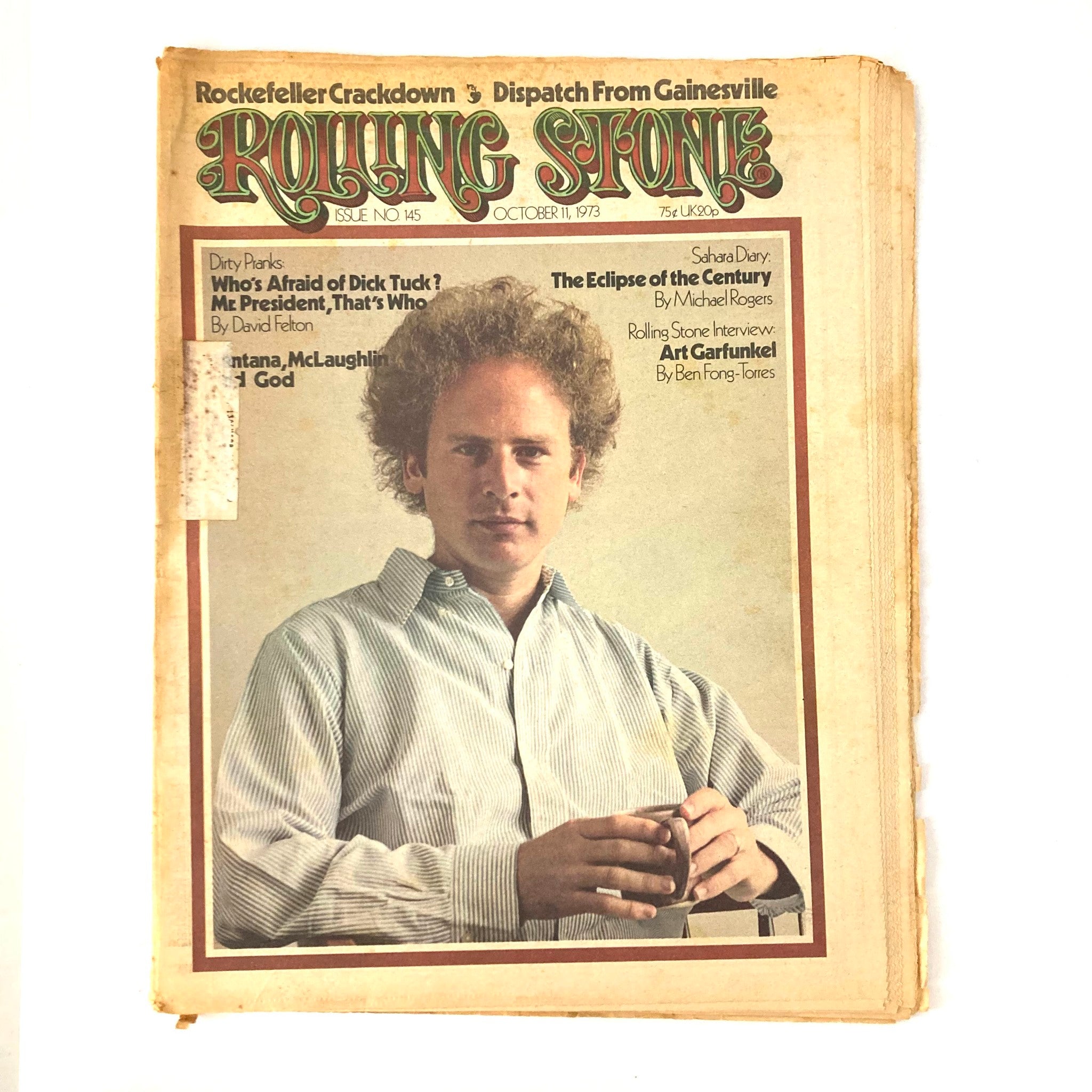 VTG Rolling Stone Magazine October 11 1973 Issue #145 Art Garfunkel Interview