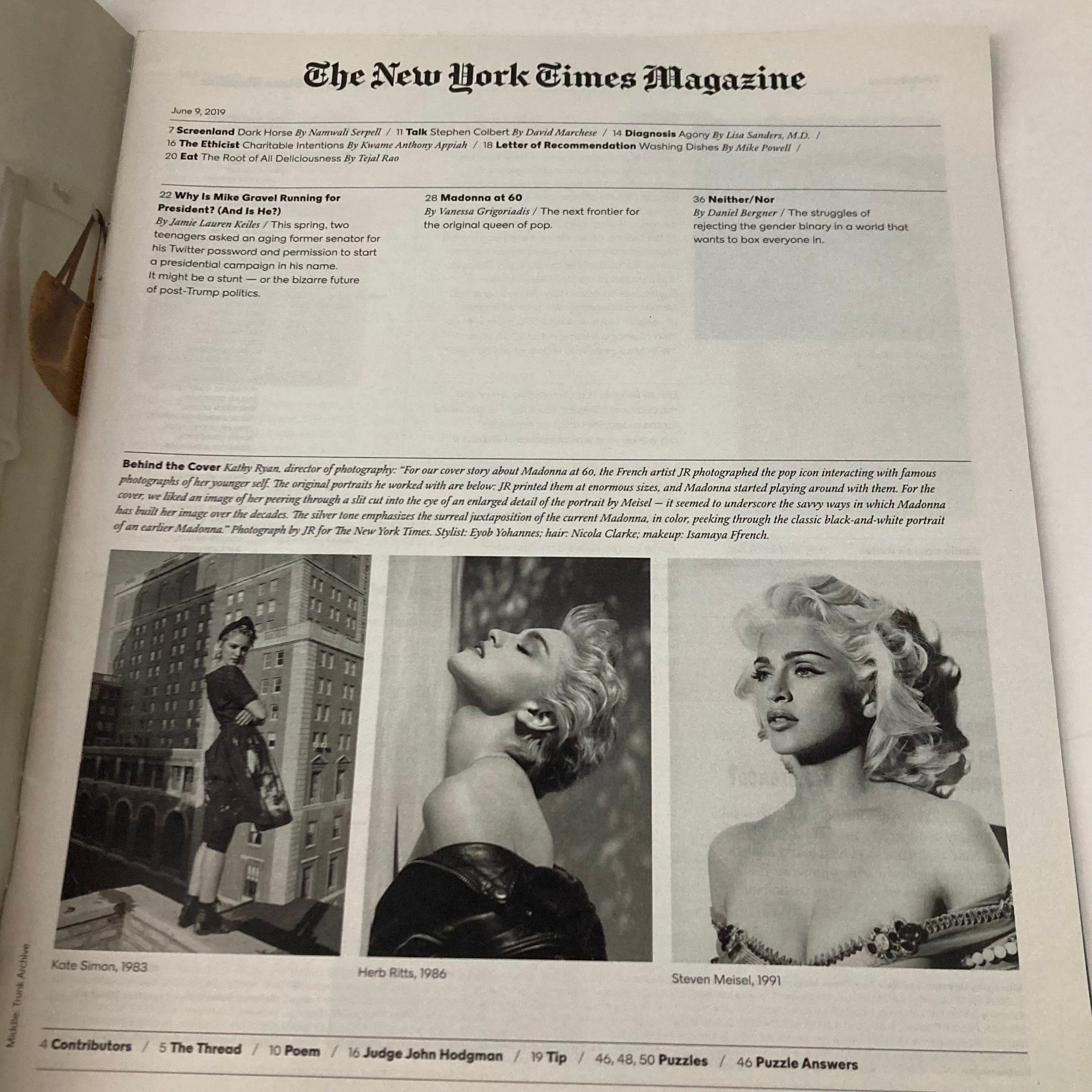 The New York Times Magazine June 9 2019 Madonna at 60 Cover Story No Label