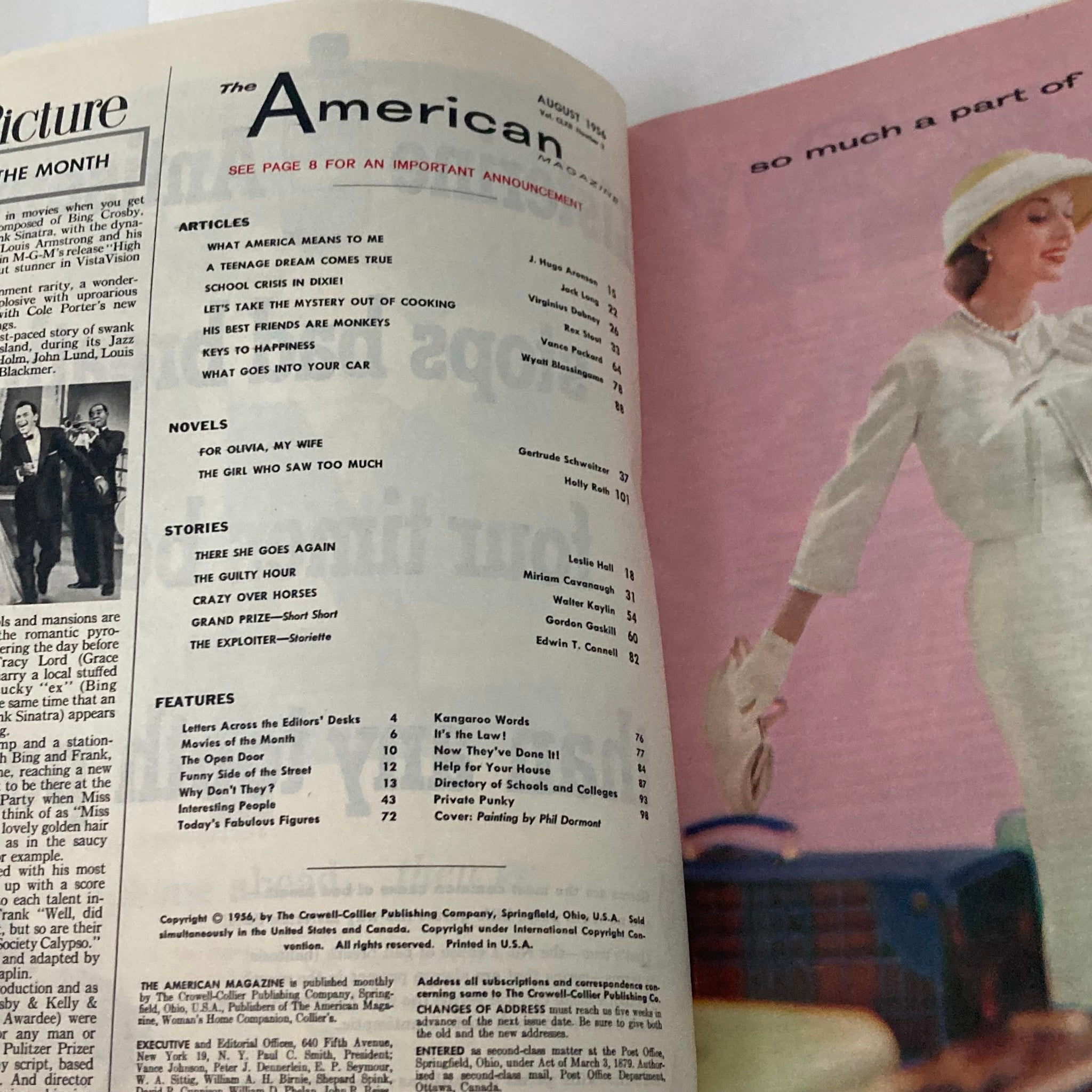 VTG The American Magazine August 1956 What America Means To Me No Label