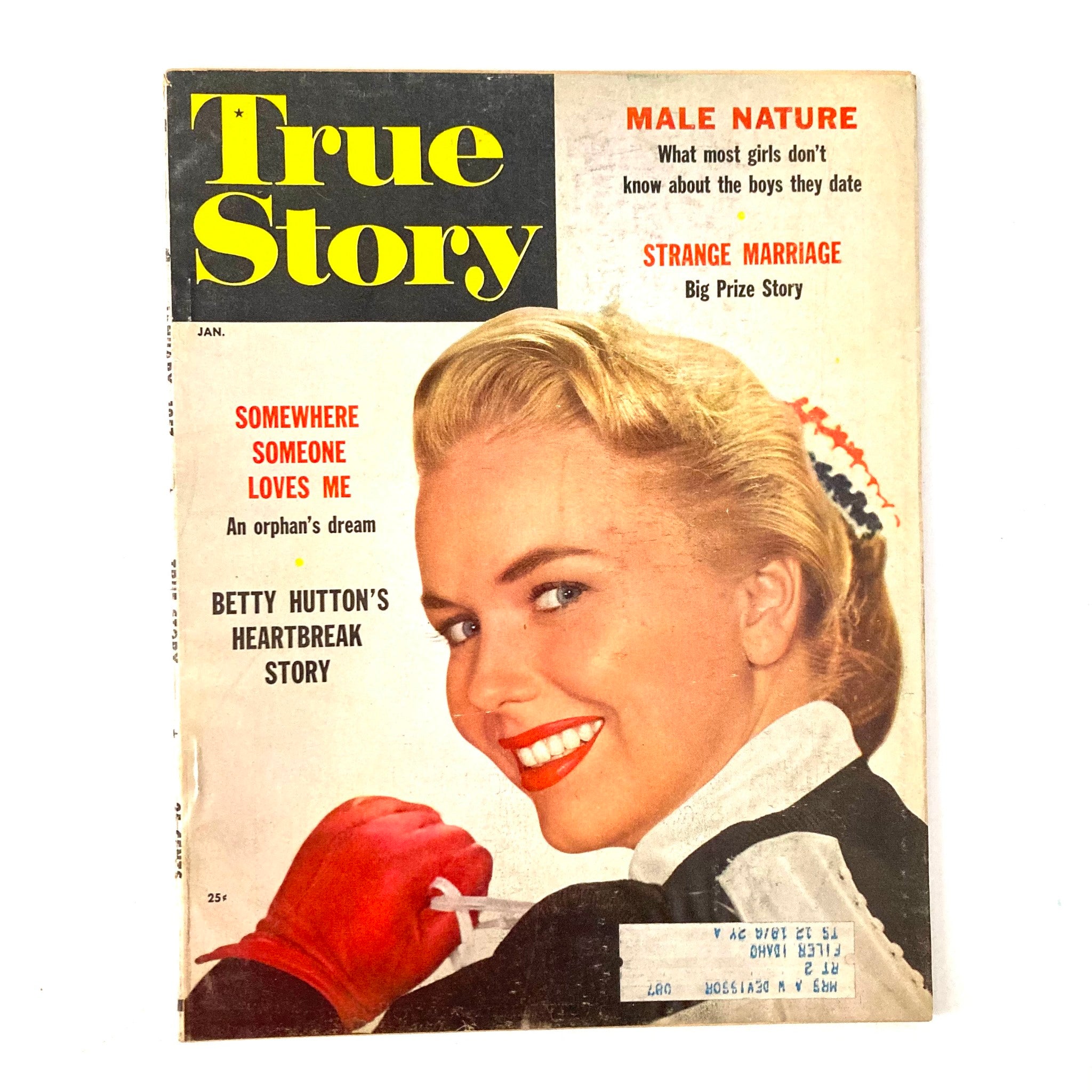 VTG True Story Magazine January 1956 Betty Hutton's Heartbreak Story GD Interior