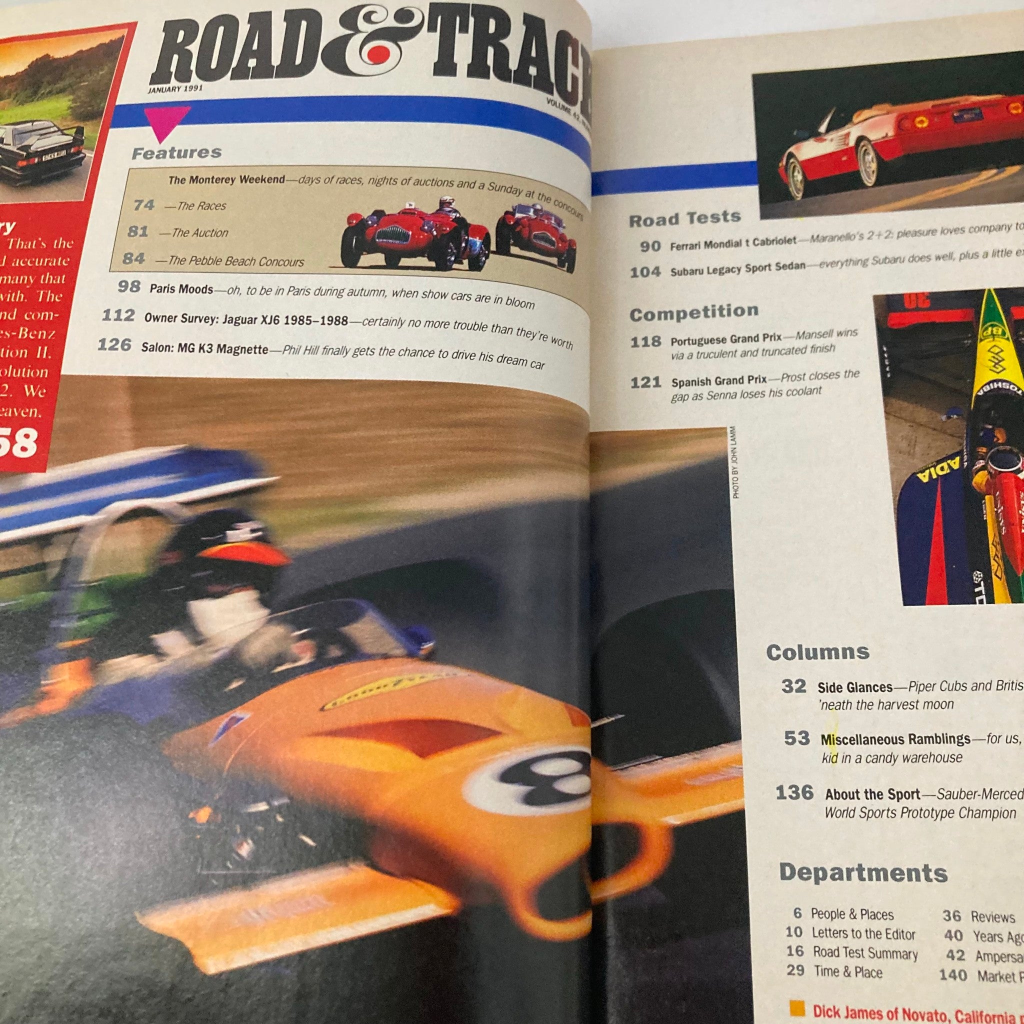 Road & Track Magazine January 1991 European Supertest German Thundercars