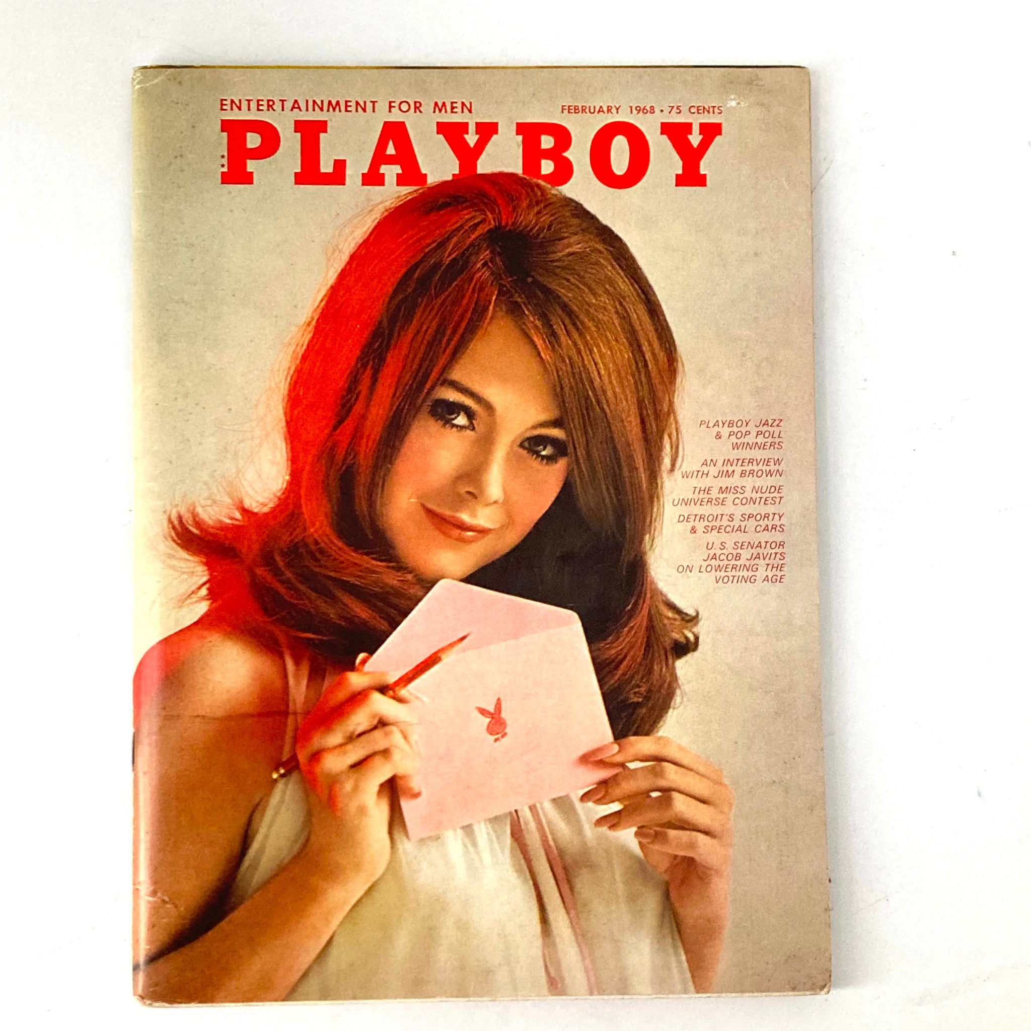 VTG Playboy Magazine February 1968 Nancy Harwood w Centerfold No Label