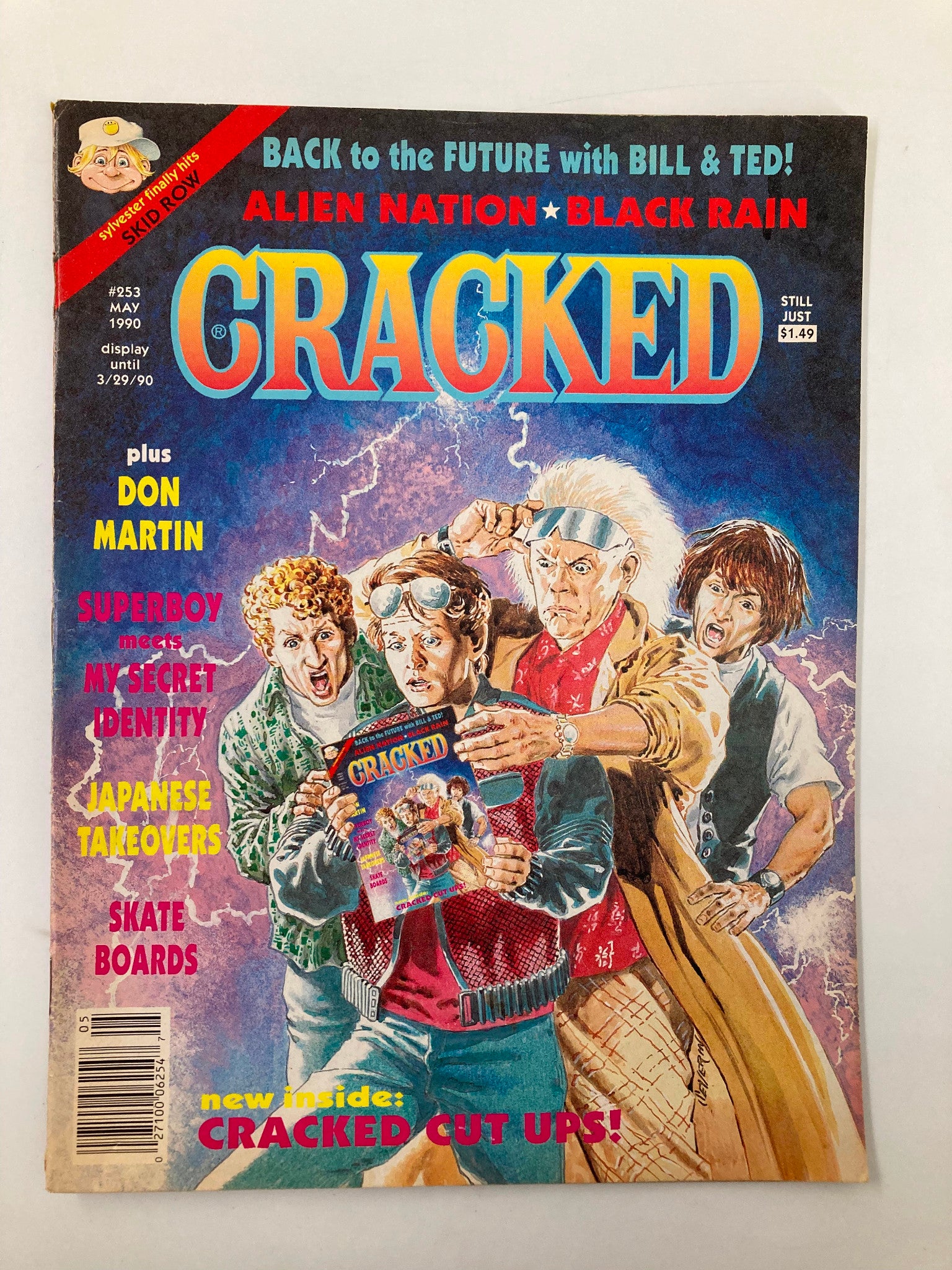 Cracked Humor Magazine May 1990 #253 Back To The Future with Bill & Ted FN 6.0