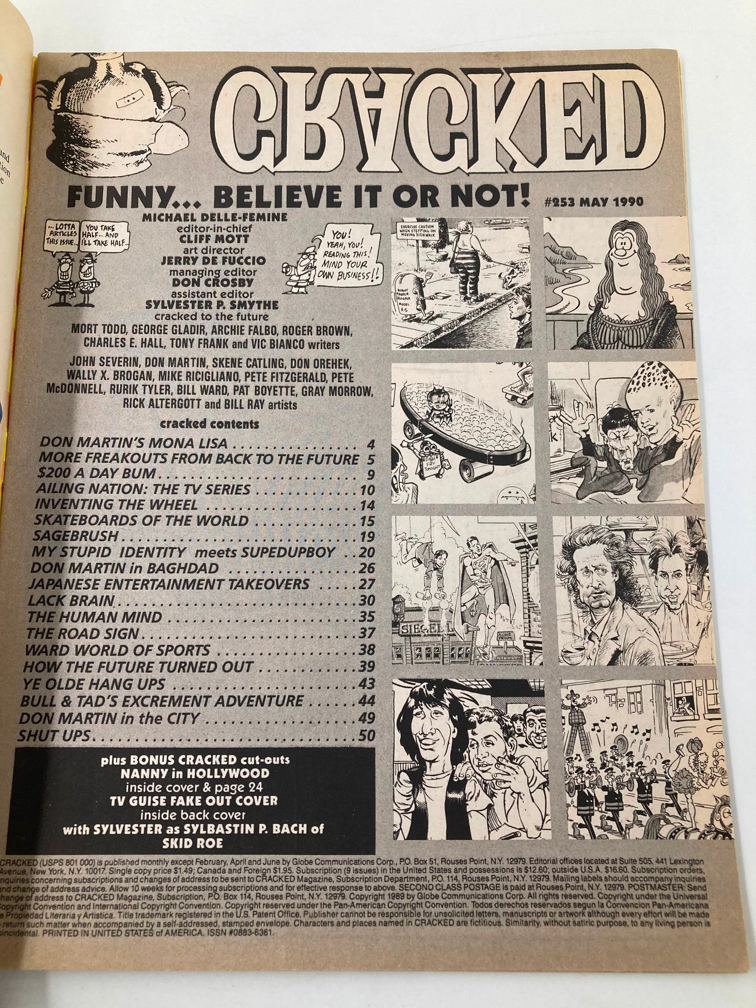 Cracked Humor Magazine May 1990 #253 Back To The Future with Bill & Ted FN 6.0