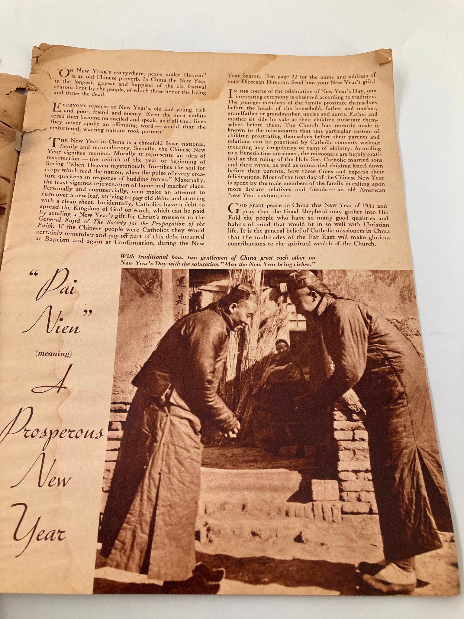 VTG Catholic Missions Magazine January 1941 The Propagation of The Faith