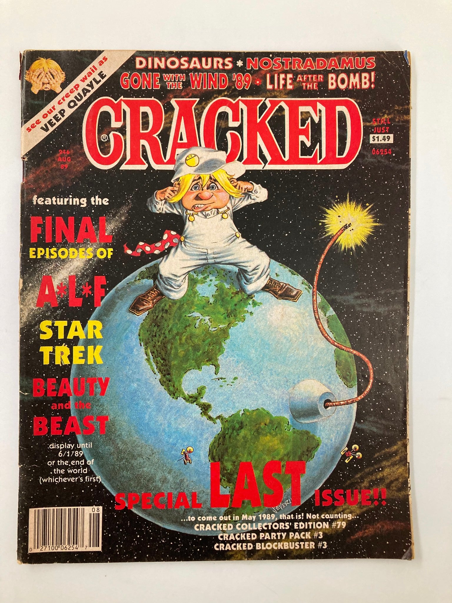 Cracked Humor Magazine August 1989 Final Episodes of ALF VG 4.0 No Label