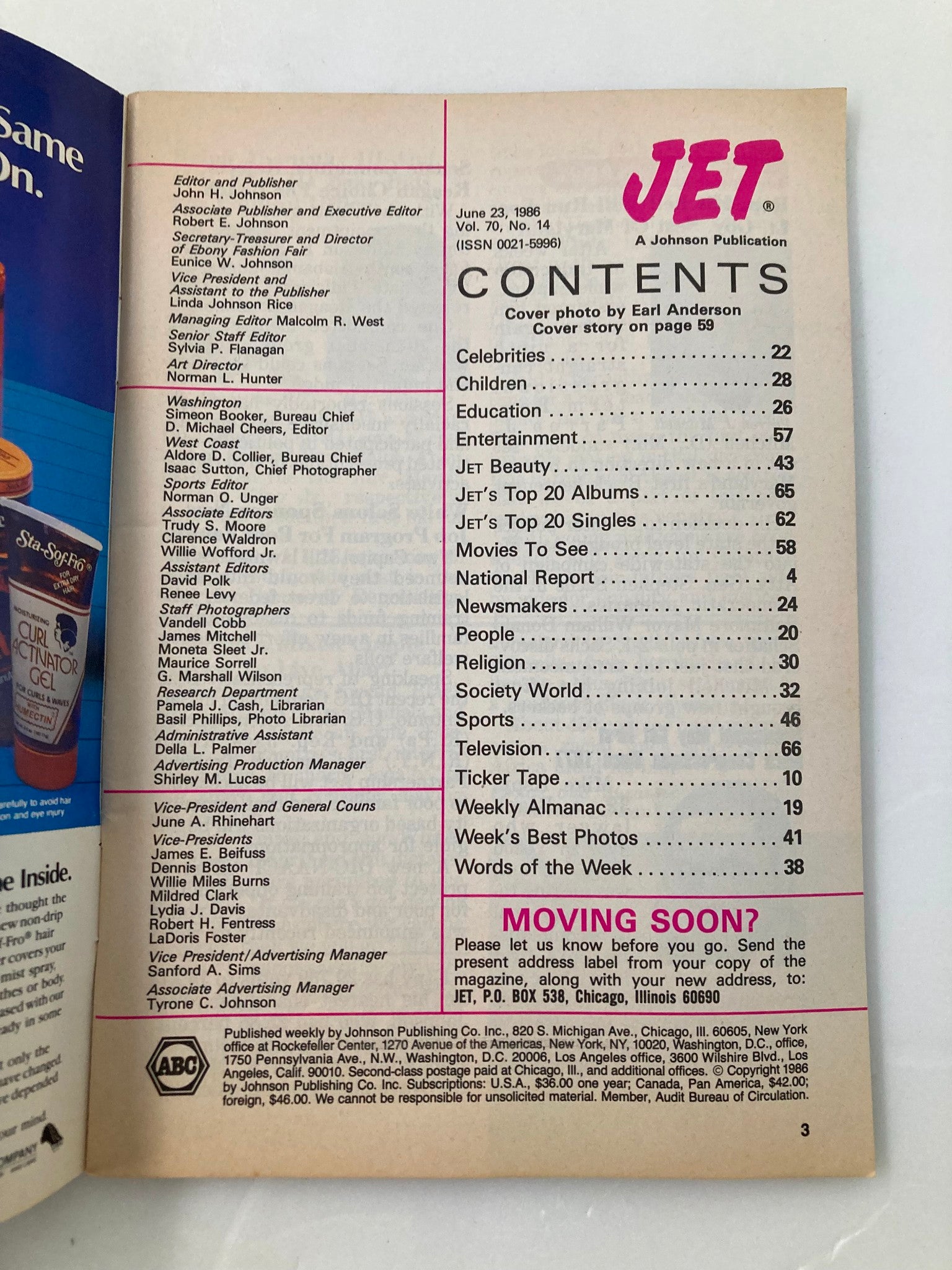 VTG Jet Magazine June 23 1986 Vol 70 #14 Teddy Pendergrass No Label