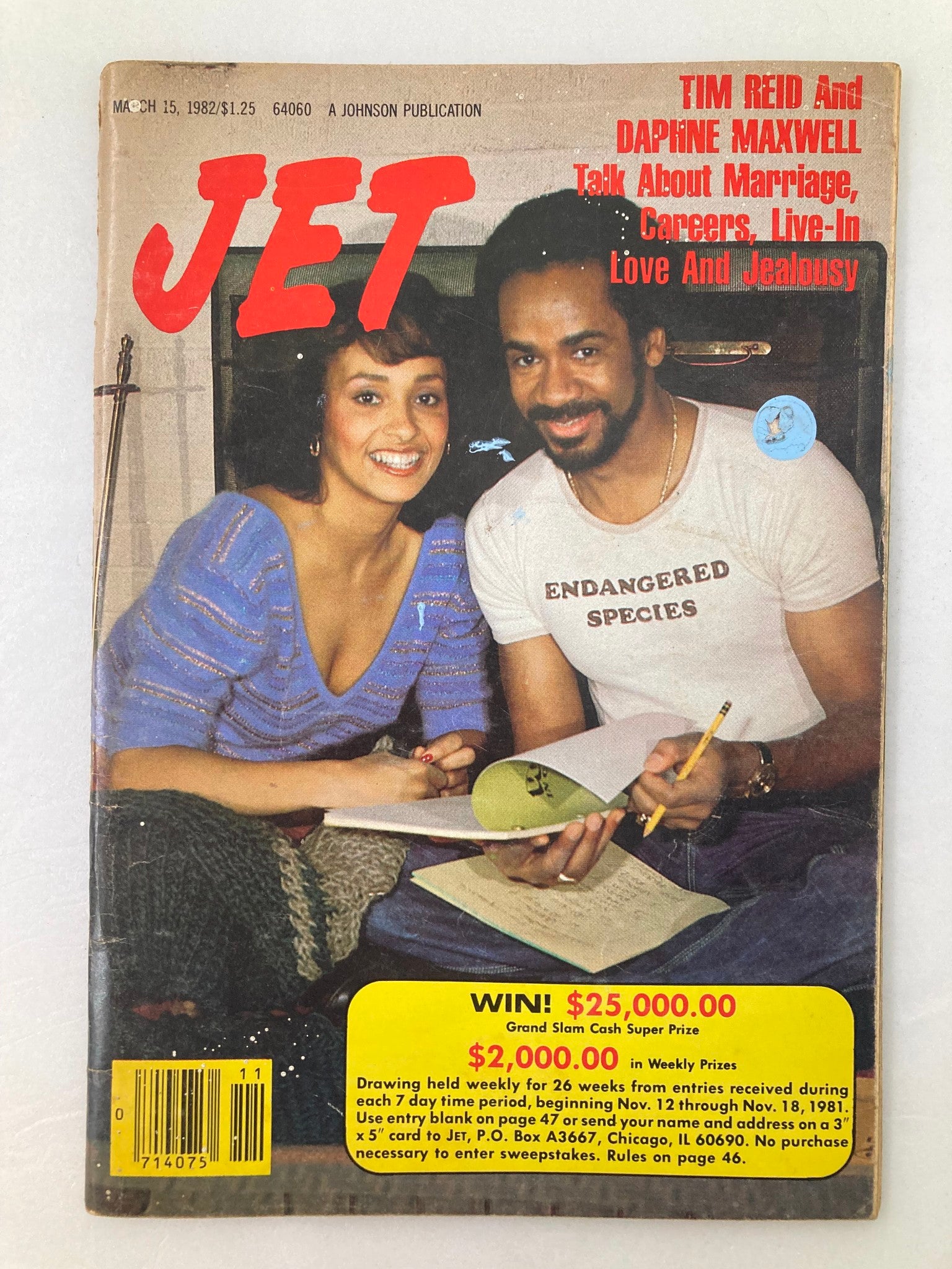 VTG Jet Magazine March 15 1982 Vol 62 #1 Tim Reid and Daphne Maxwell No Label